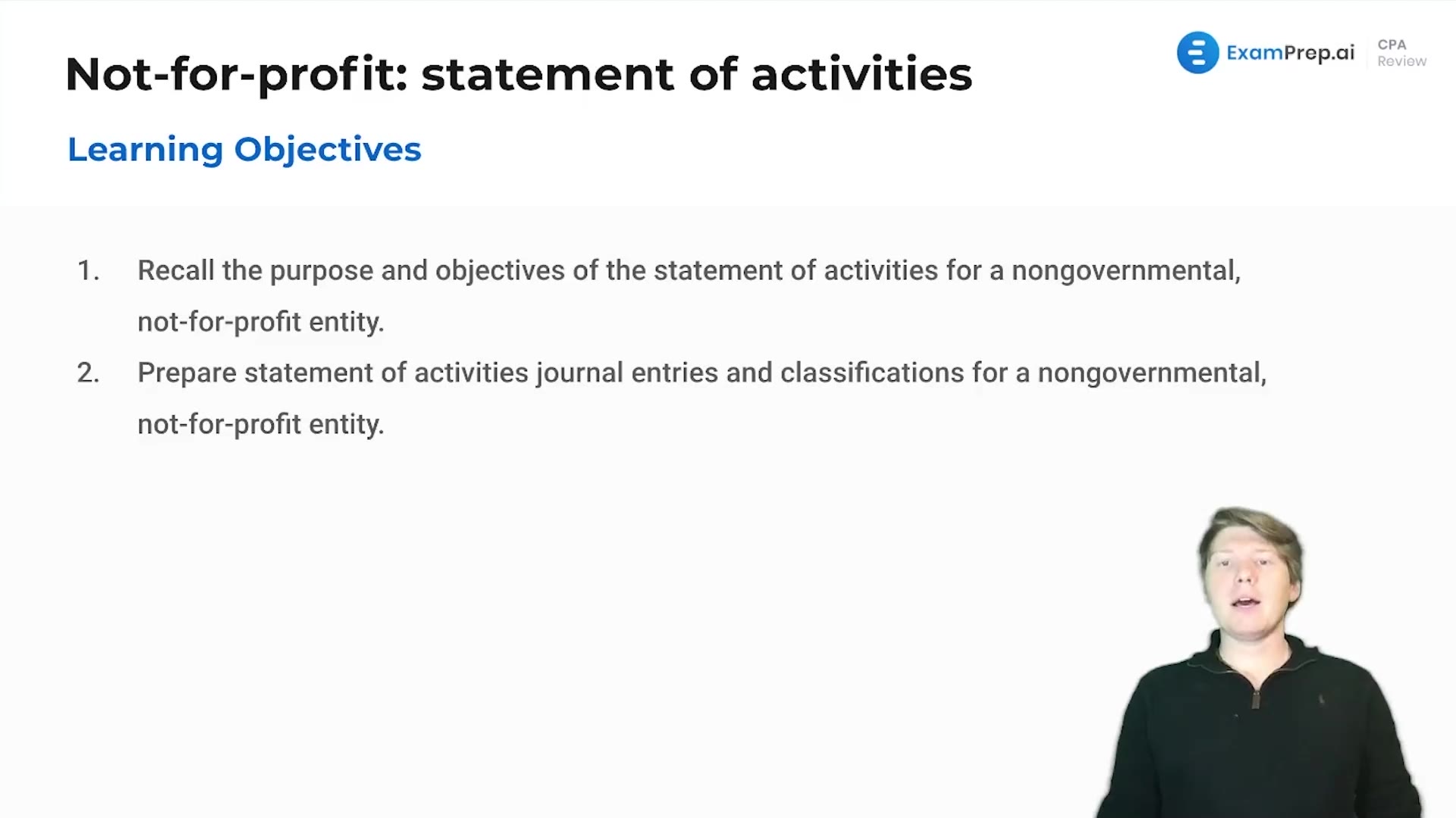Not-For-Profit: Statement of Activities Overview and Objectives lesson thumbnail