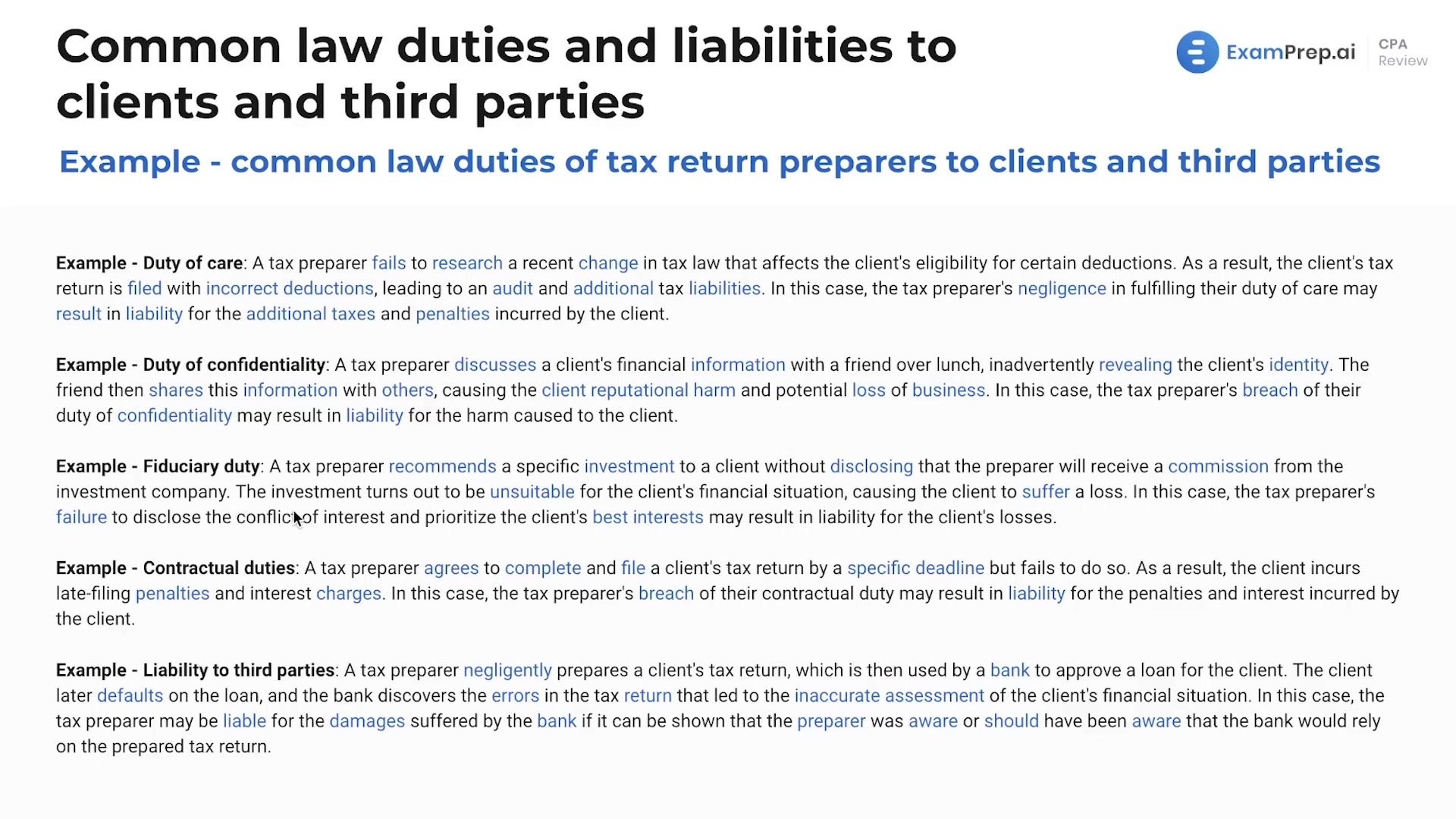 Common Law Duties of Tax Preparers lesson thumbnail