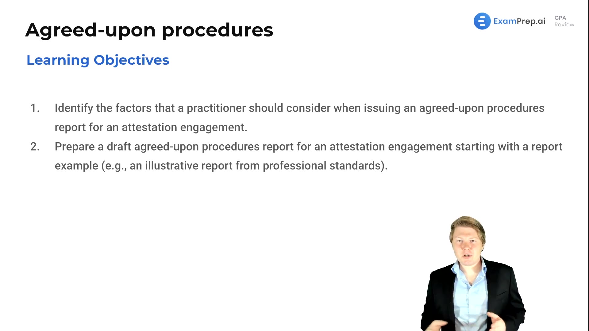 Agreed-upon Procedures Objectives lesson thumbnail