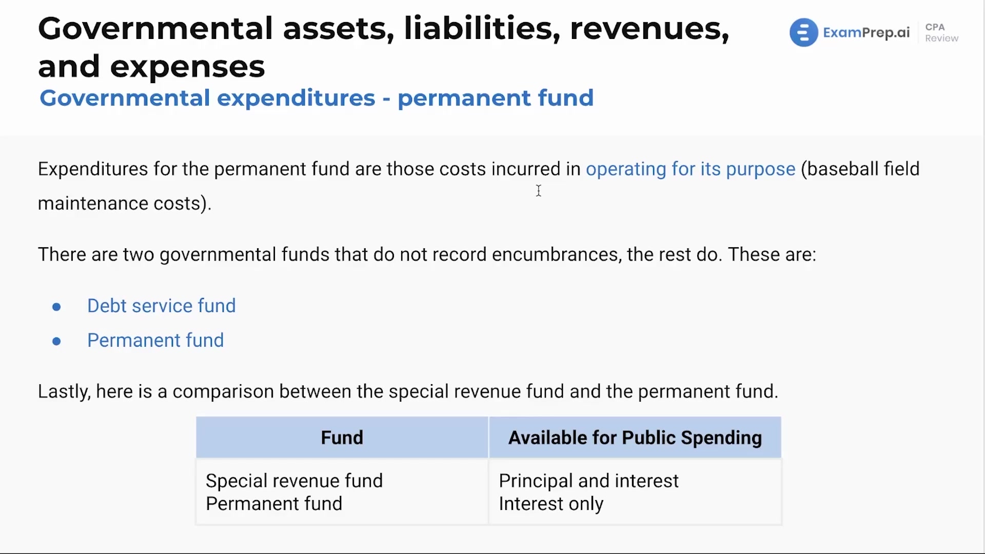 Governmental Revenues and Expenditures - Permanent Fund lesson thumbnail
