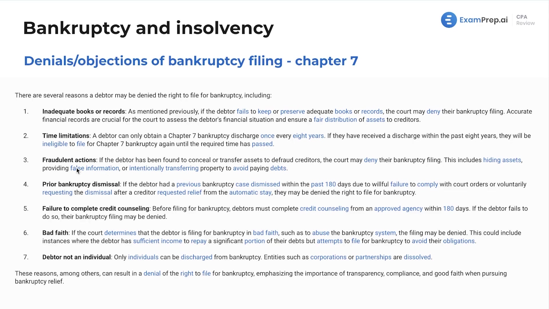 Denial of Bankruptcy Filing lesson thumbnail