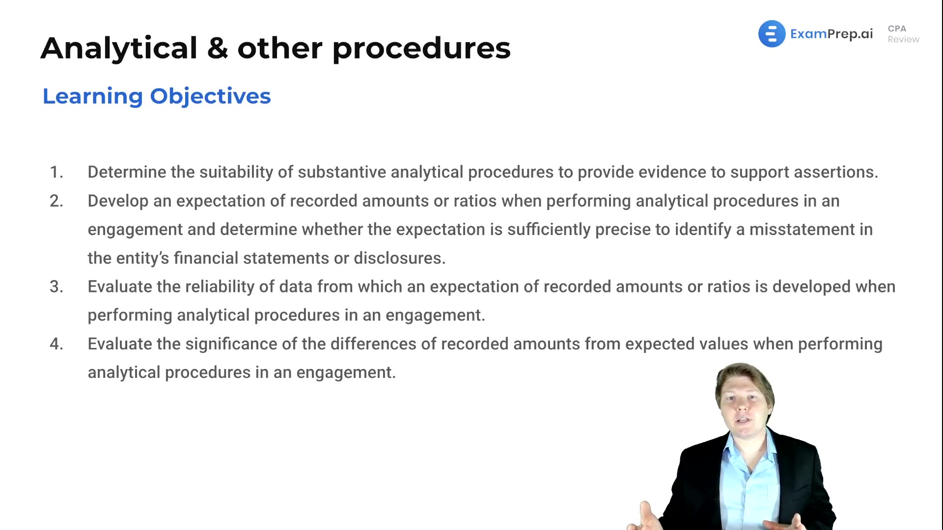 Analytical & Other Procedures Objectives lesson thumbnail