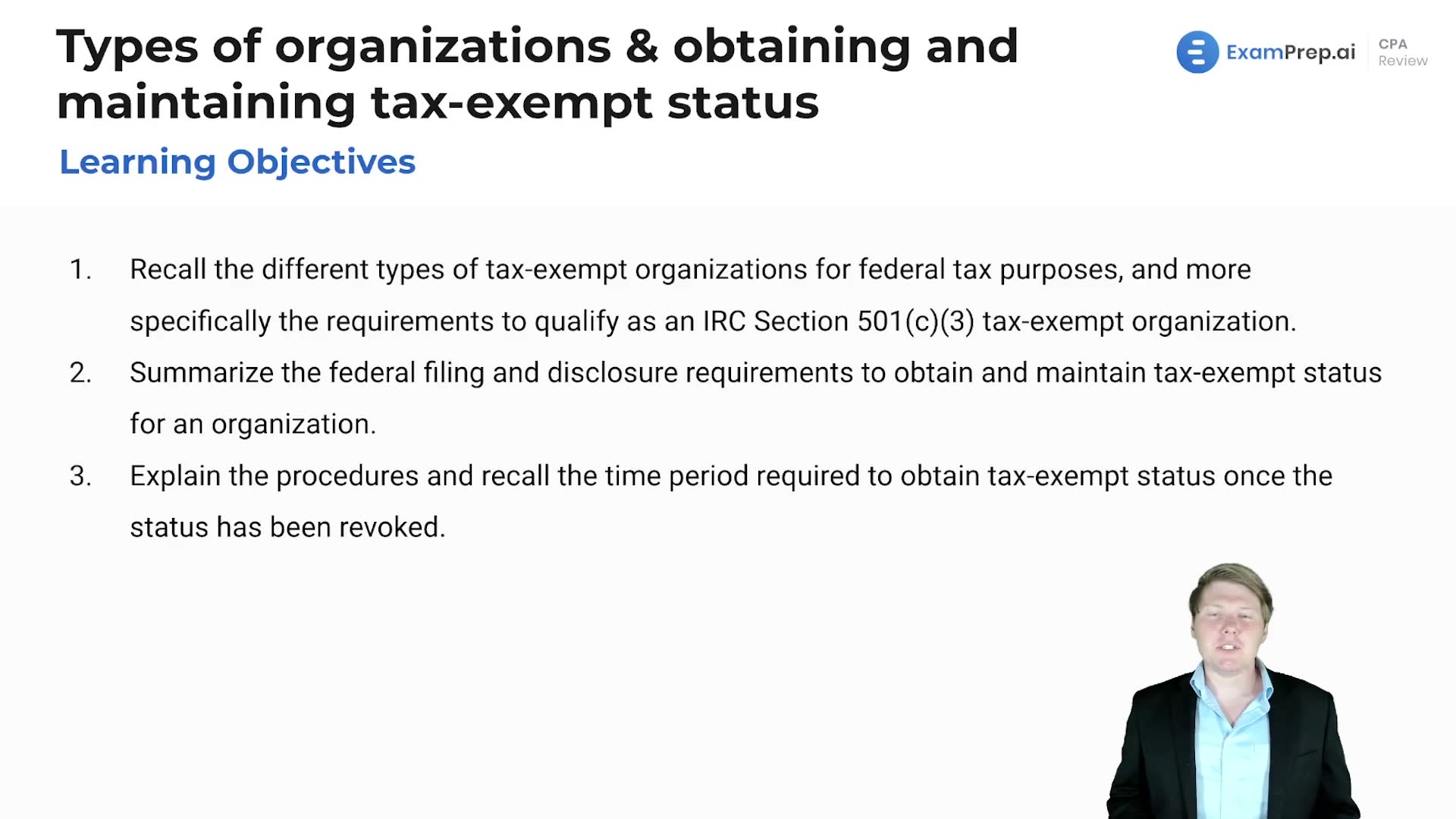 Types of Organizations & Obtaining and Maintaining Tax-Exempt Status Overview lesson thumbnail