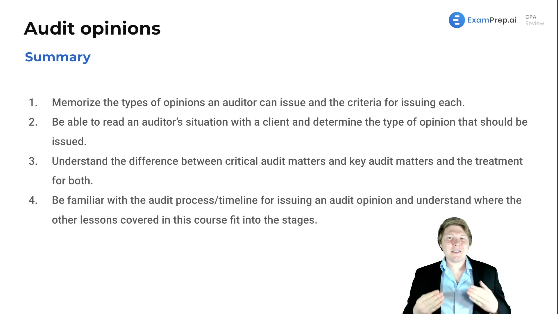 Audit Opinions Summary lesson thumbnail