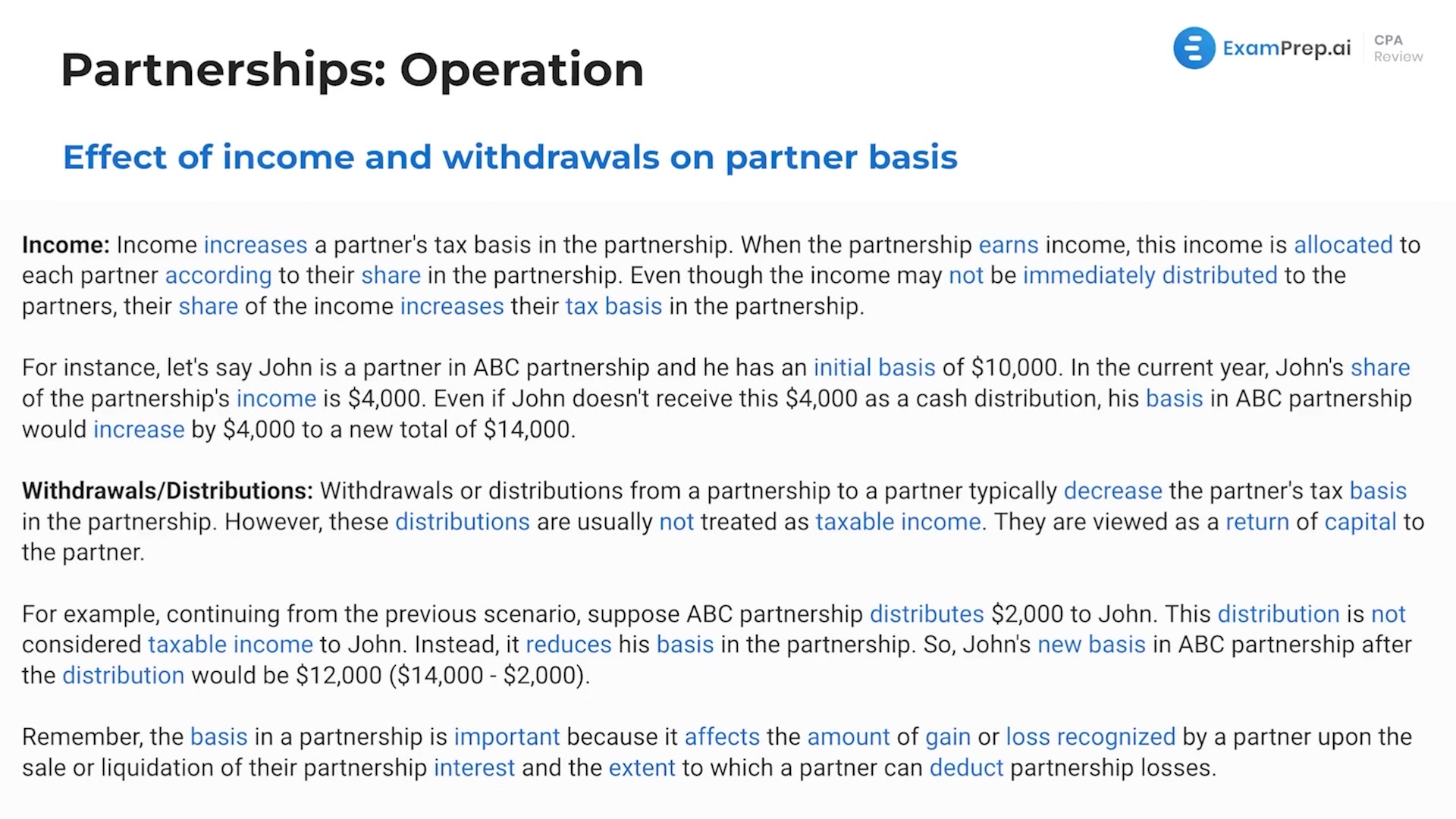 Effect of Income and Withdrawals on Partner Basis lesson thumbnail