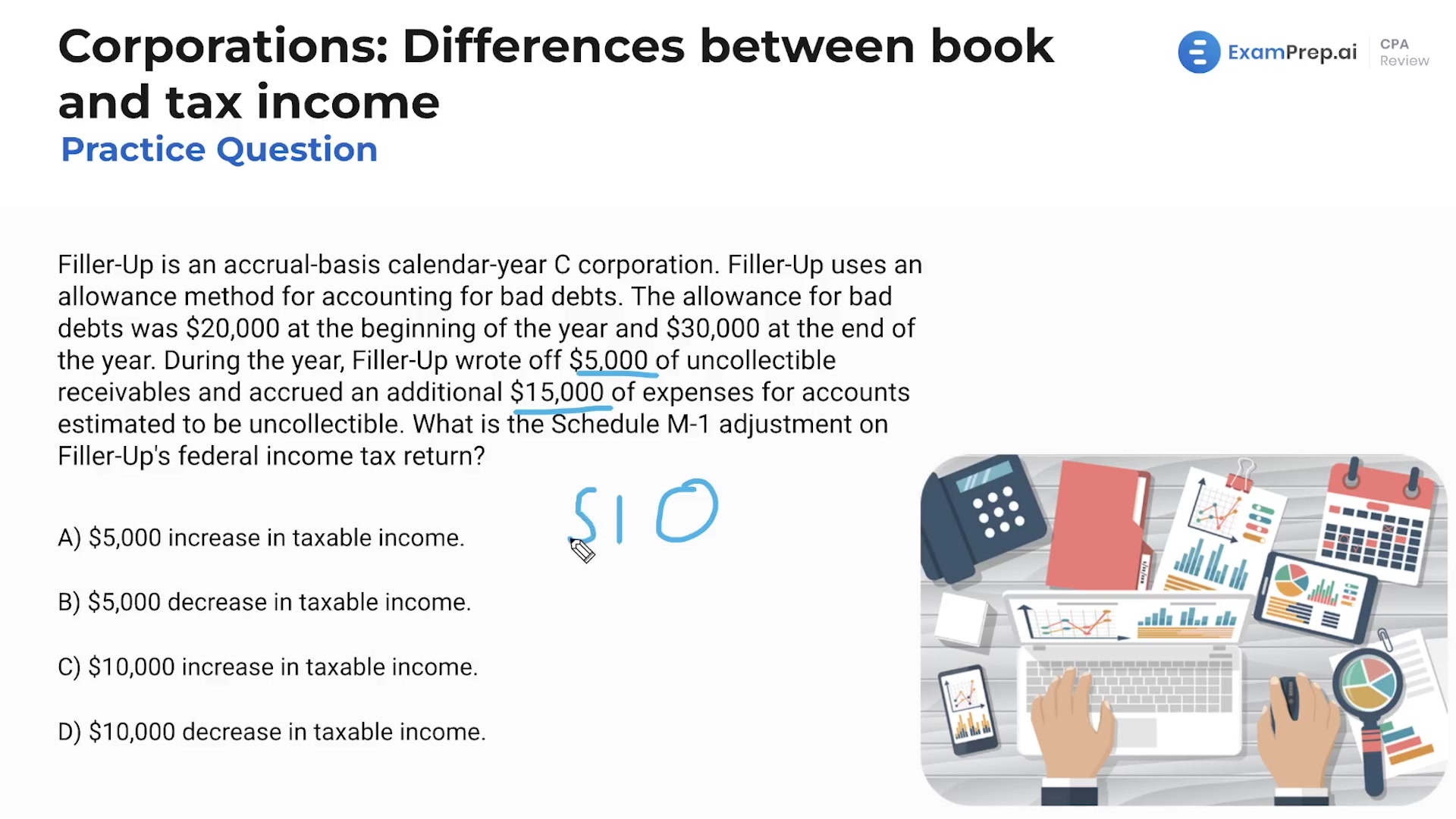 Corporations: Differences Between Book and Tax Income - Practice Questions lesson thumbnail