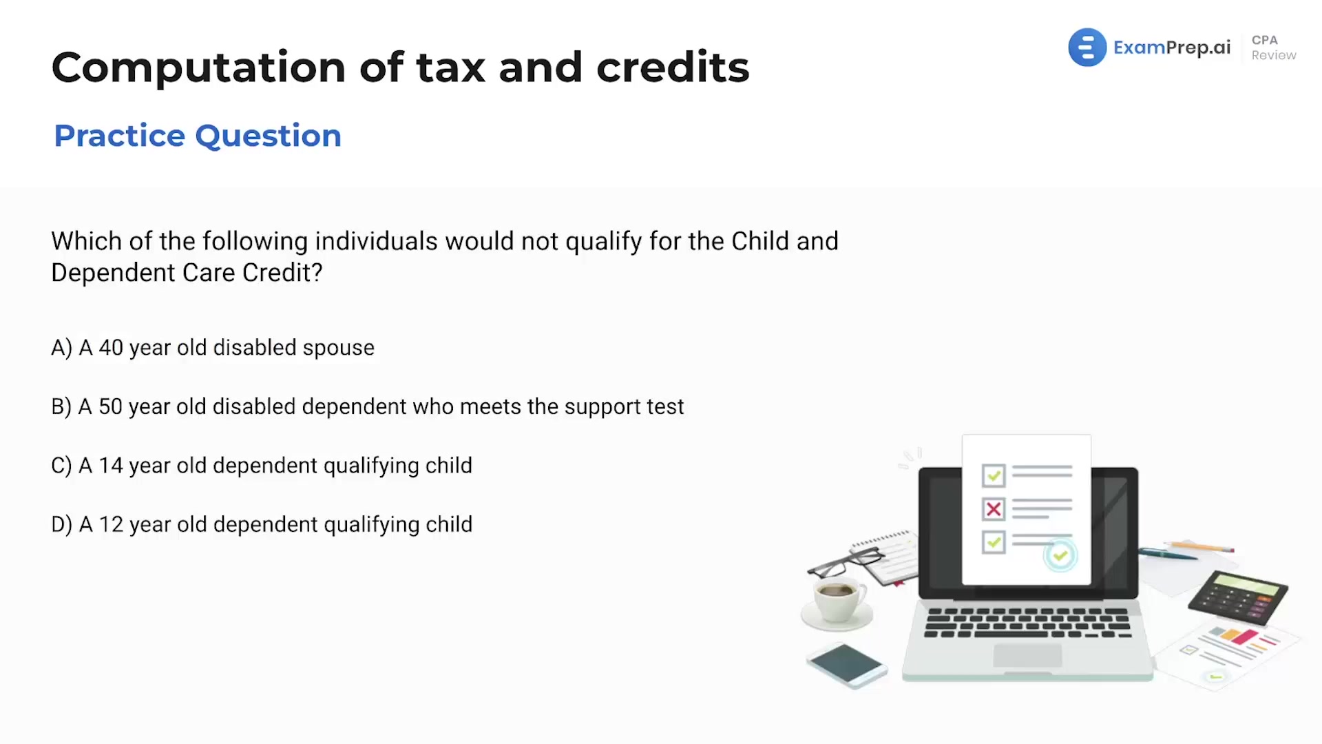 Computation of Tax and Credits - Practice Questions lesson thumbnail