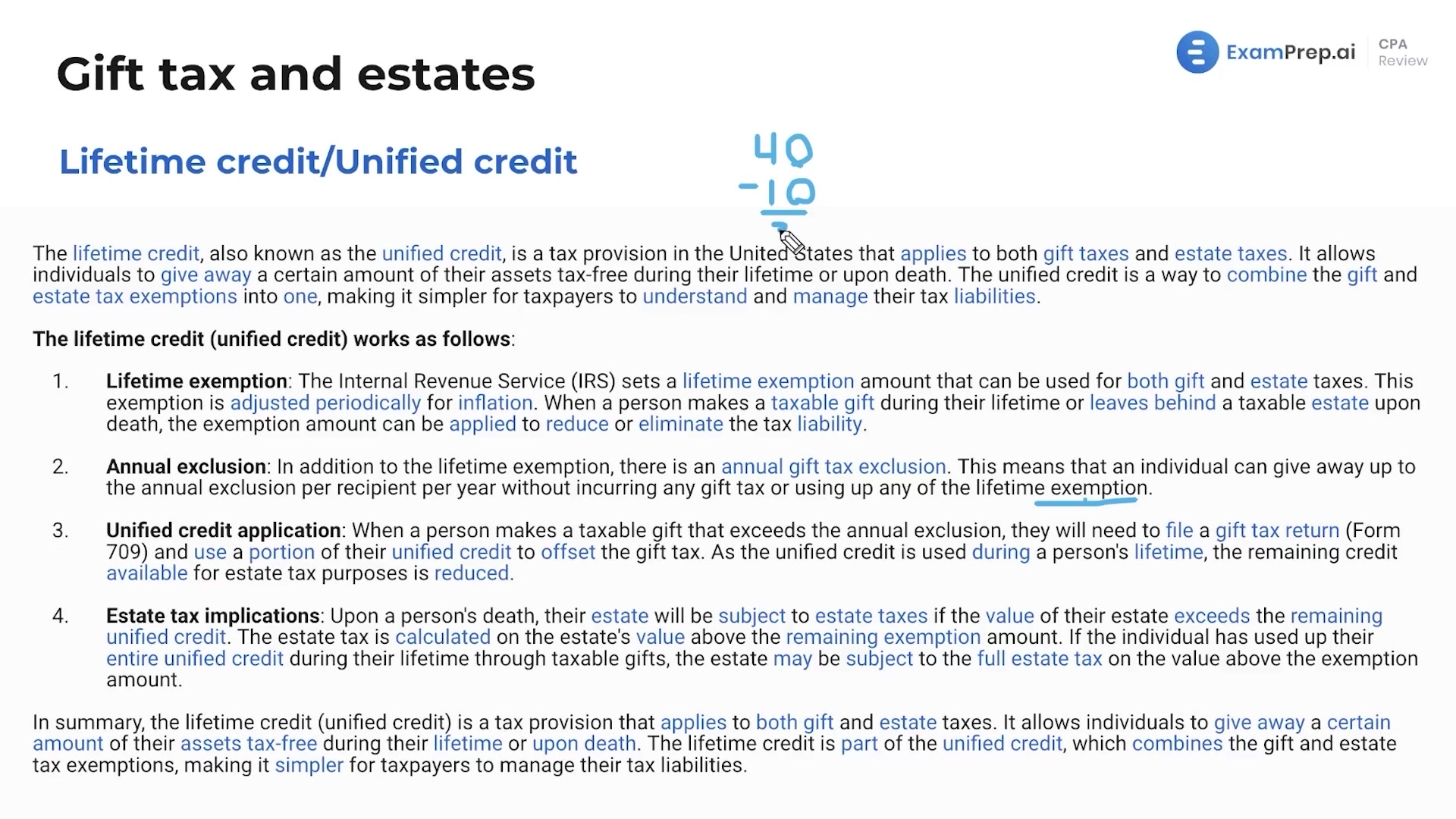 Lifetime/Unified Credit lesson thumbnail