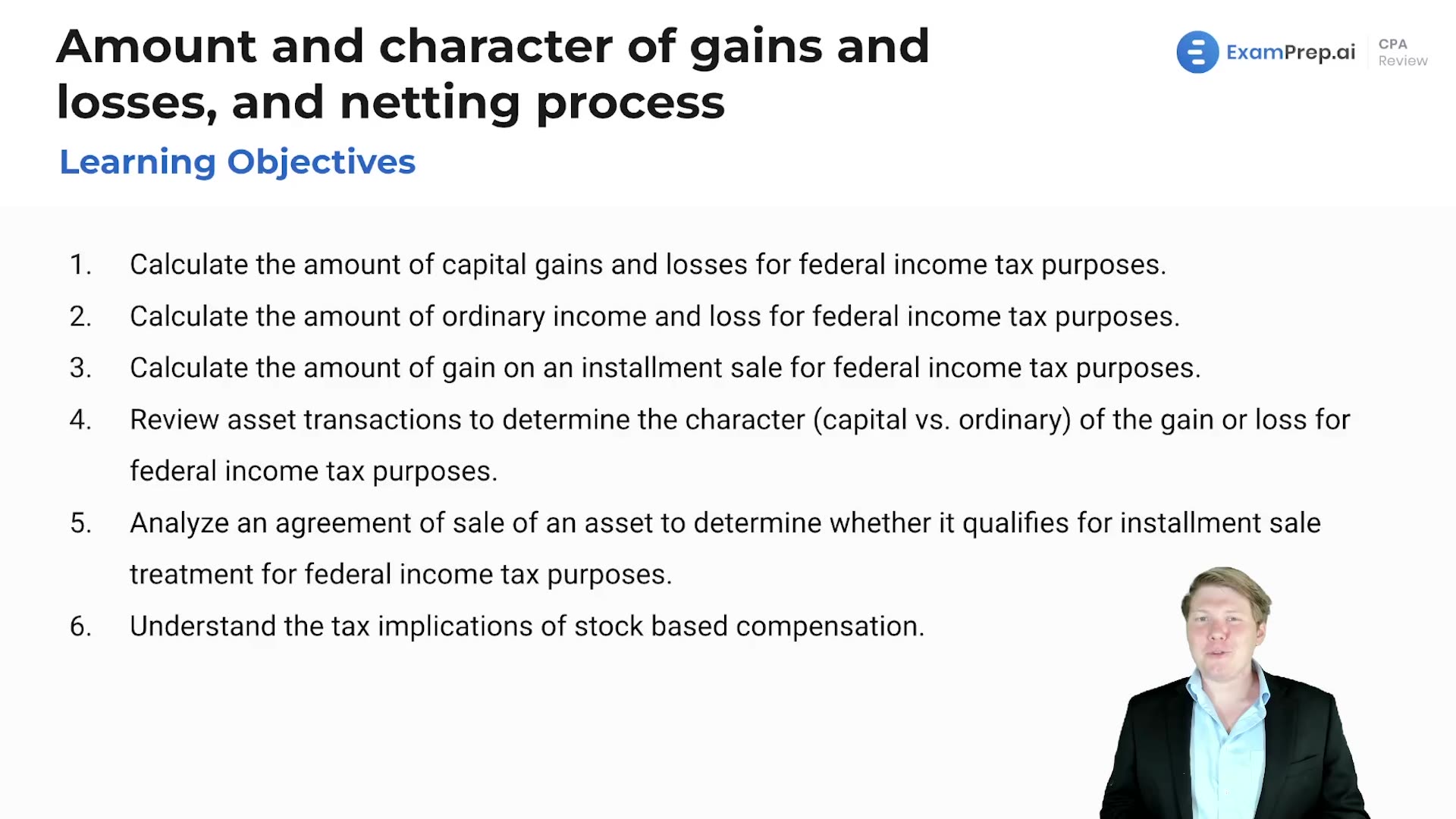 Amount and Character of Gains and Losses, and Netting Process Overview lesson thumbnail