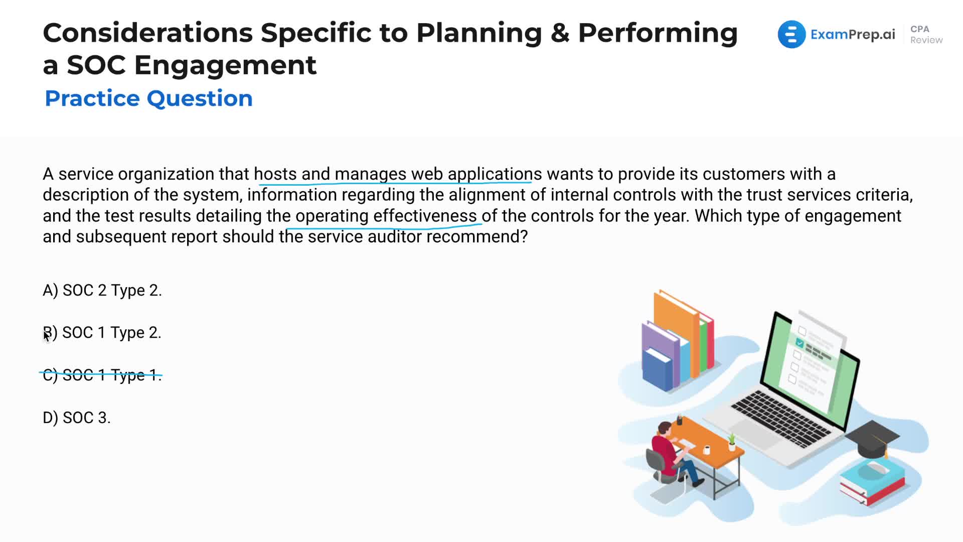 Considerations Specific to Planning and Performing a SOC Engagement - Practice Questions lesson thumbnail