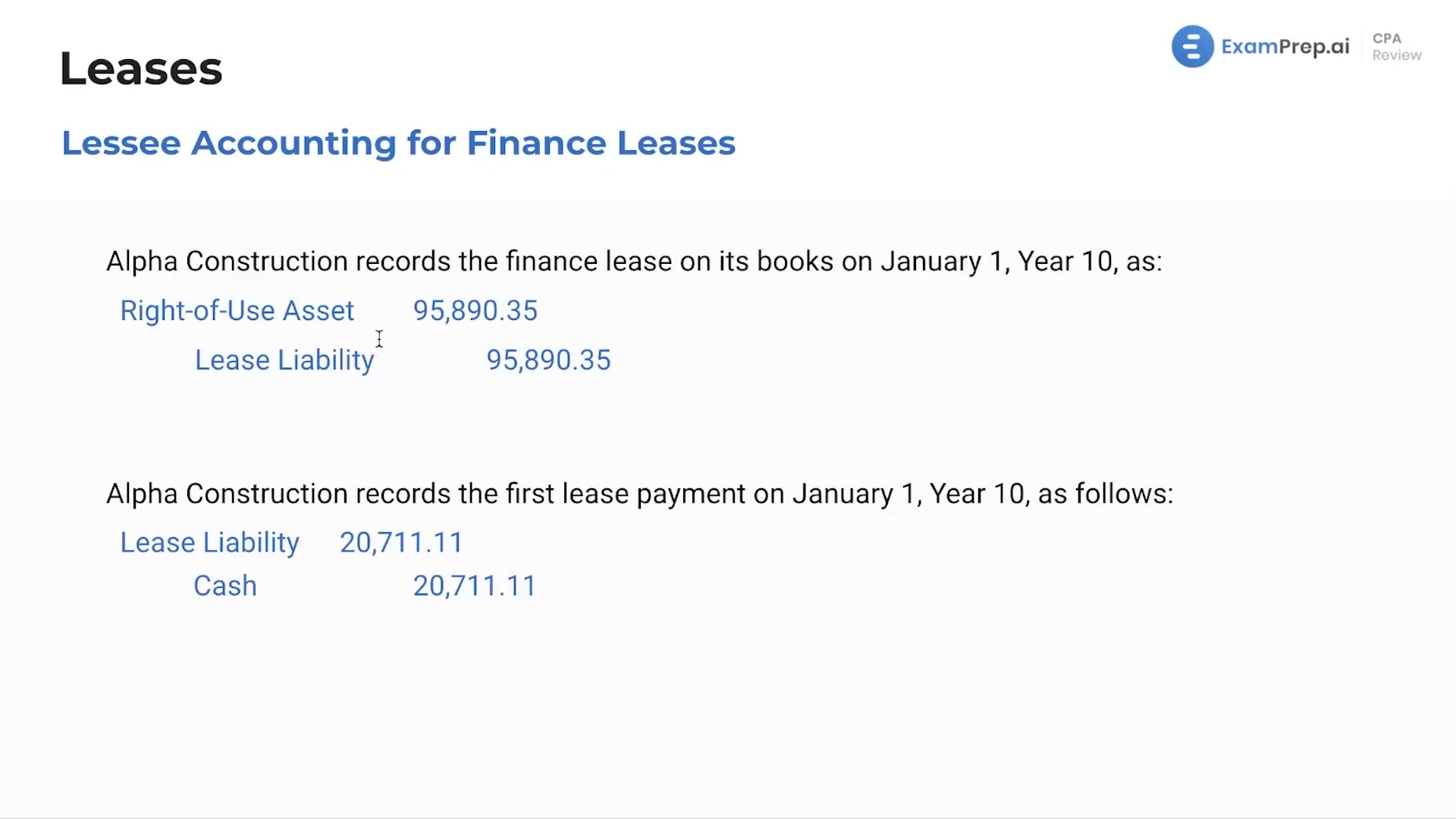 Lessee Accounting for Finance Leases lesson thumbnail