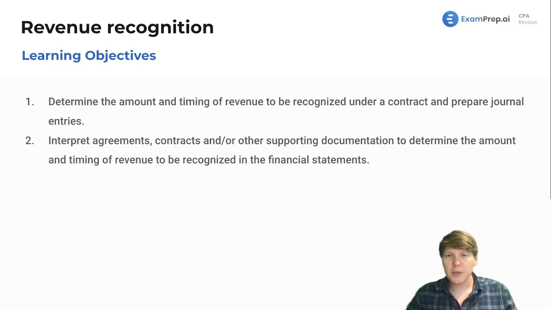 Revenue Recognition Objectives lesson thumbnail