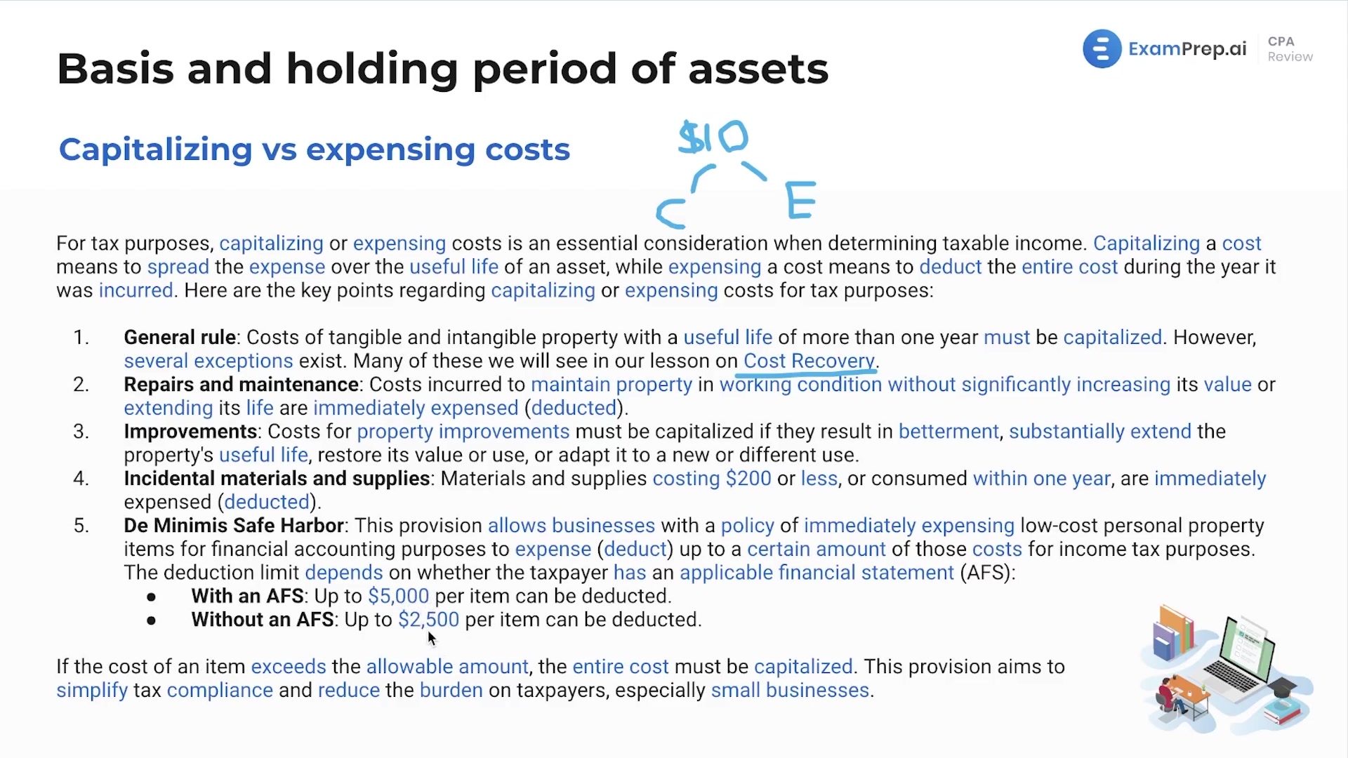 Capitalizing vs. Expensing Costs lesson thumbnail