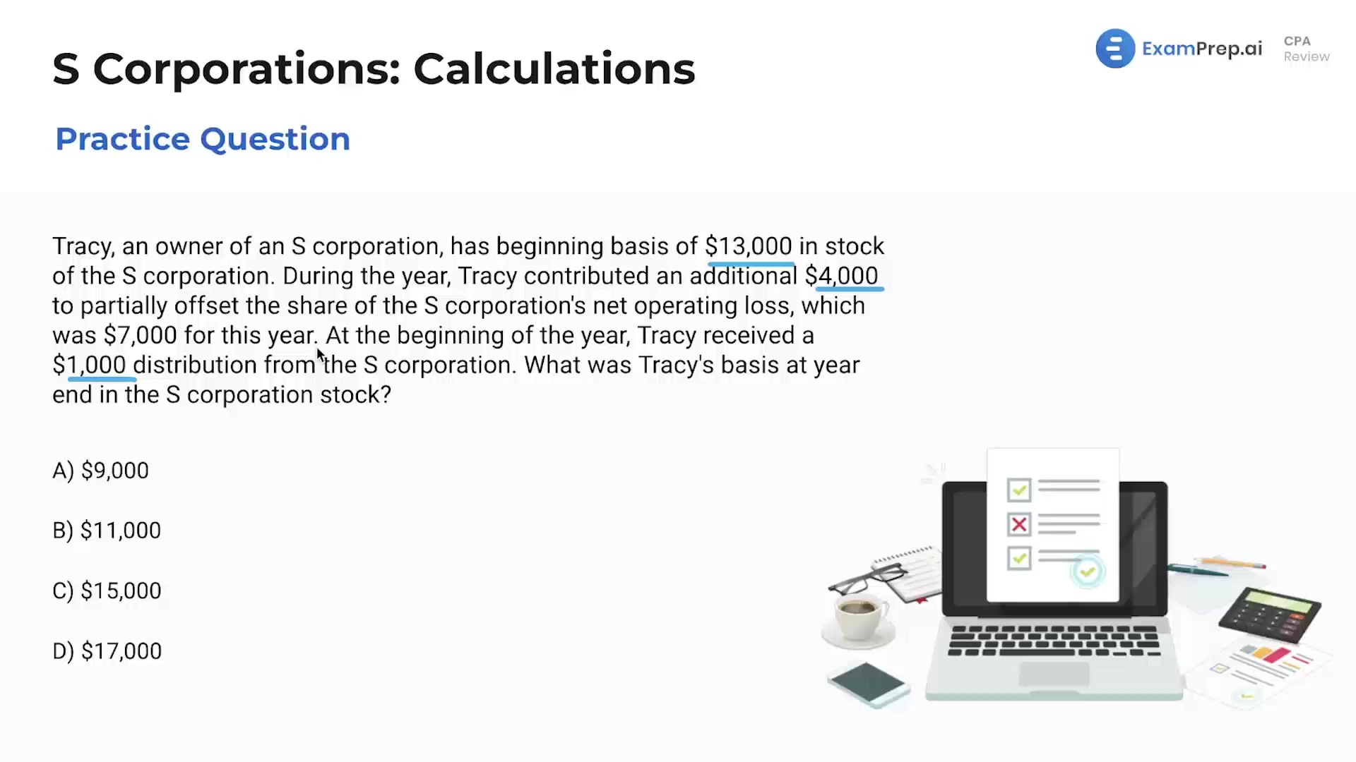 S Corporations: Calculations - Practice Questions lesson thumbnail