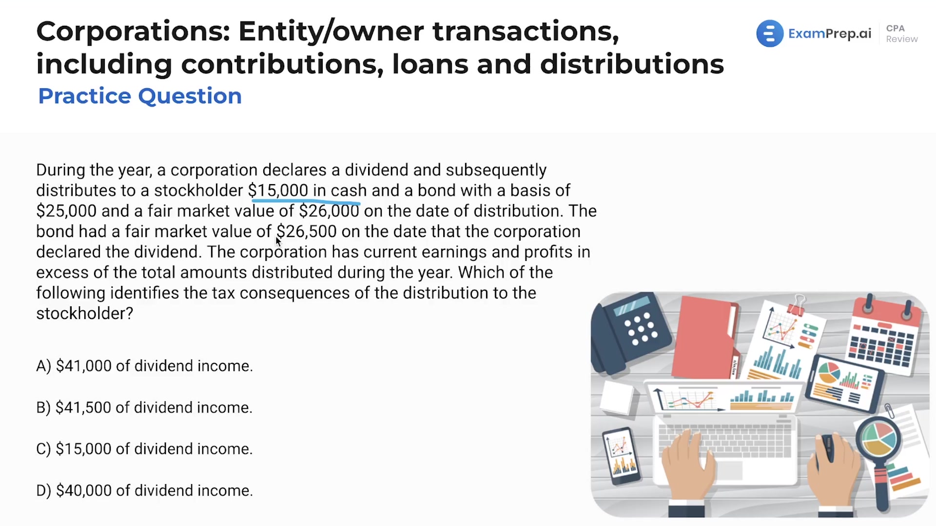 Corporations: Entity/Owner Transactions, Including Contributions, Loans and Distributions - Practice Questions lesson thumbnail