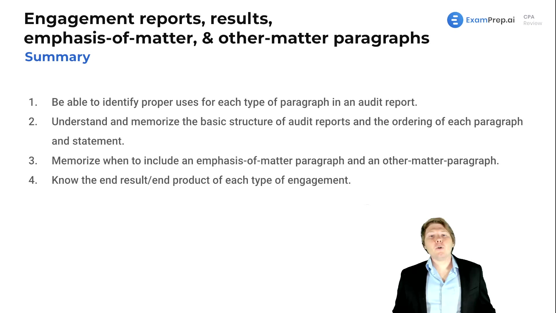 Engagement Reports, Results, Emphasis-of-matter, & Other-matter Paragraphs Summary lesson thumbnail