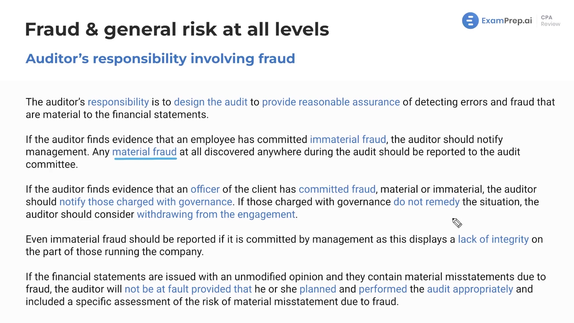 Auditor's Responsibility in Detecting Fraud lesson thumbnail