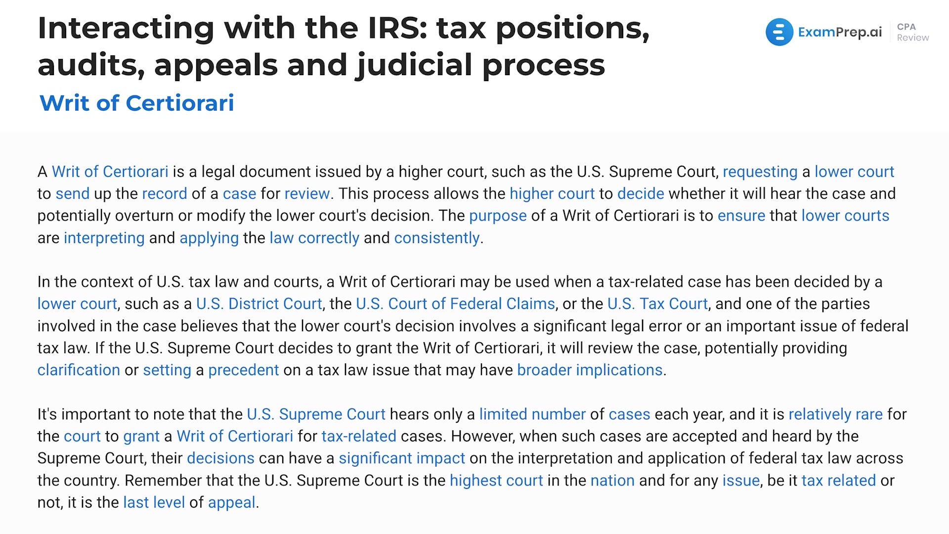 Small Cases Division, Writ of Certiorari, and Notices of Deficiency lesson thumbnail