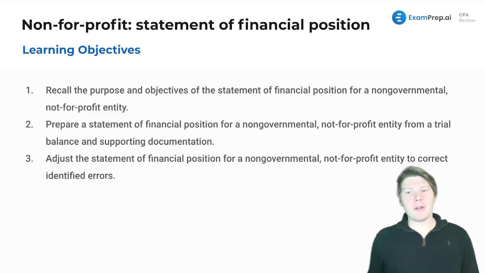 Non-For-Profit: Statement of Financial Position Overview and Objectives lesson thumbnail