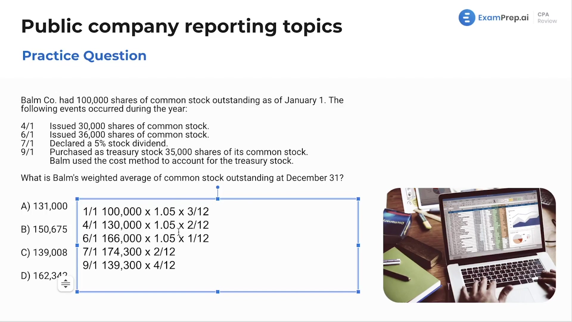 Public company reporting topics - Practice Questions lesson thumbnail