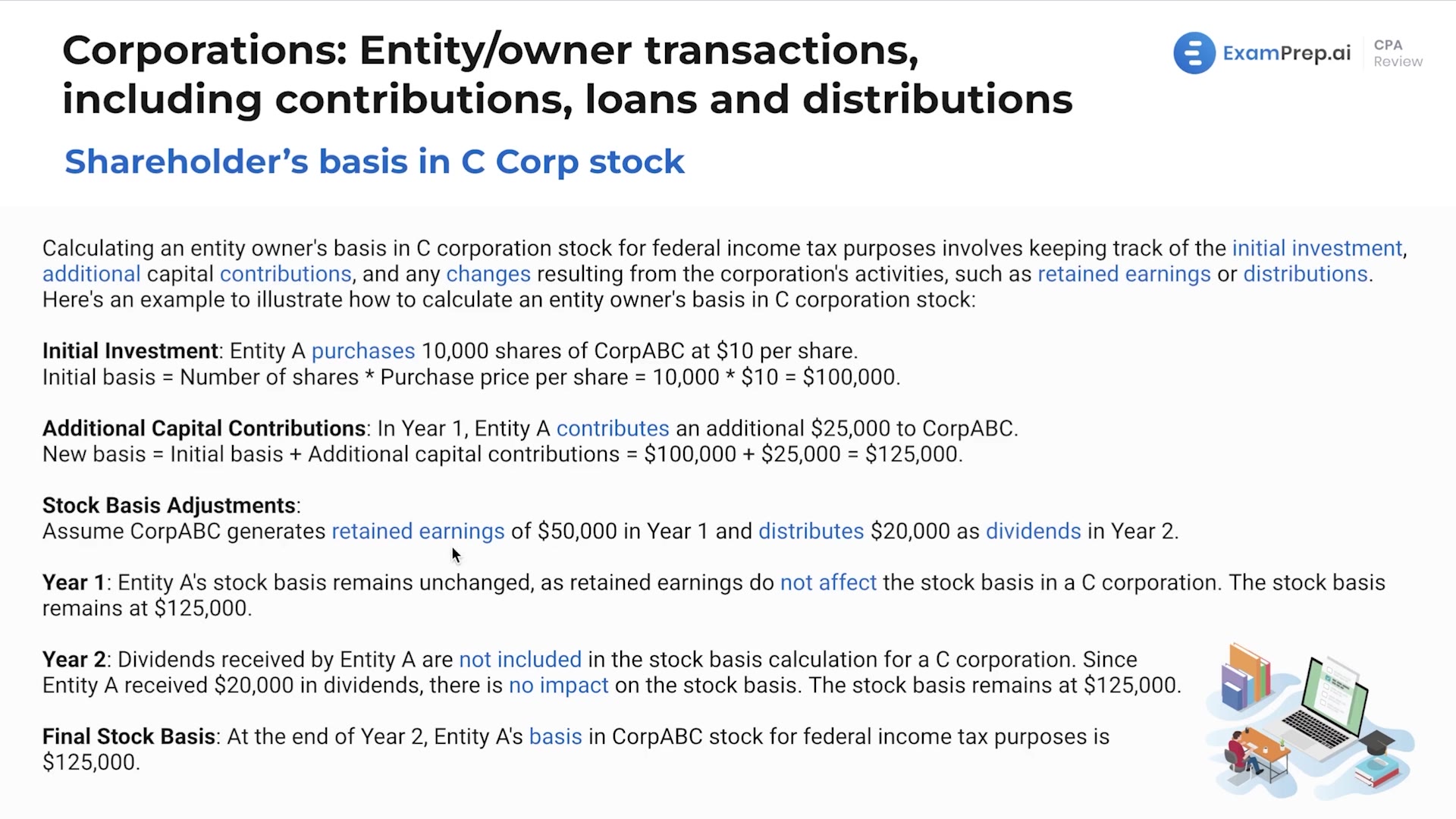 Shareholder's Basis in C Corporation Stock lesson thumbnail