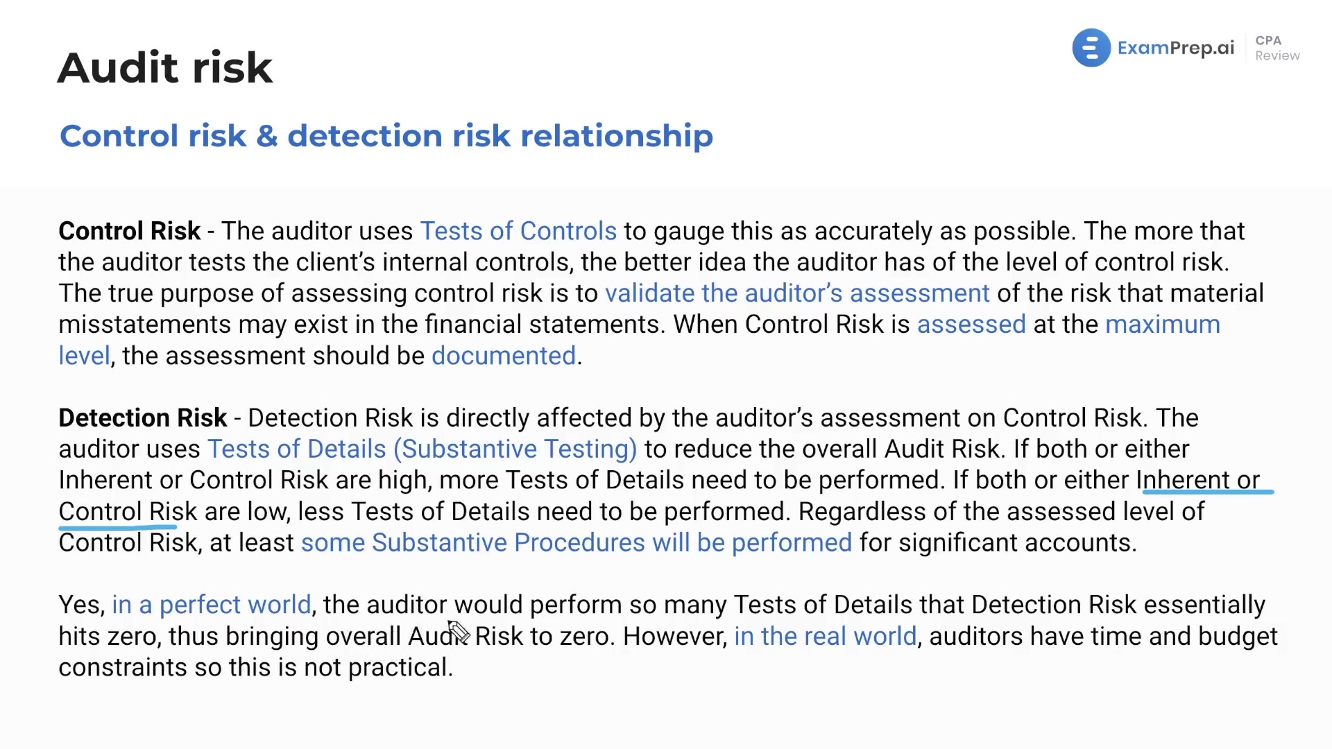 Inherent Risk Control Risk And Detection Risk