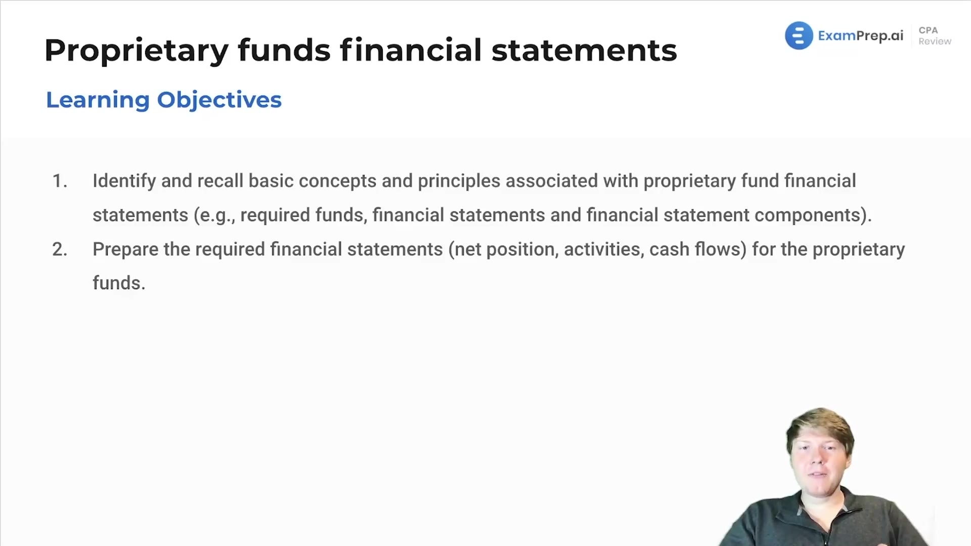 Proprietary Funds Financial Statements Overview and Objectives lesson thumbnail
