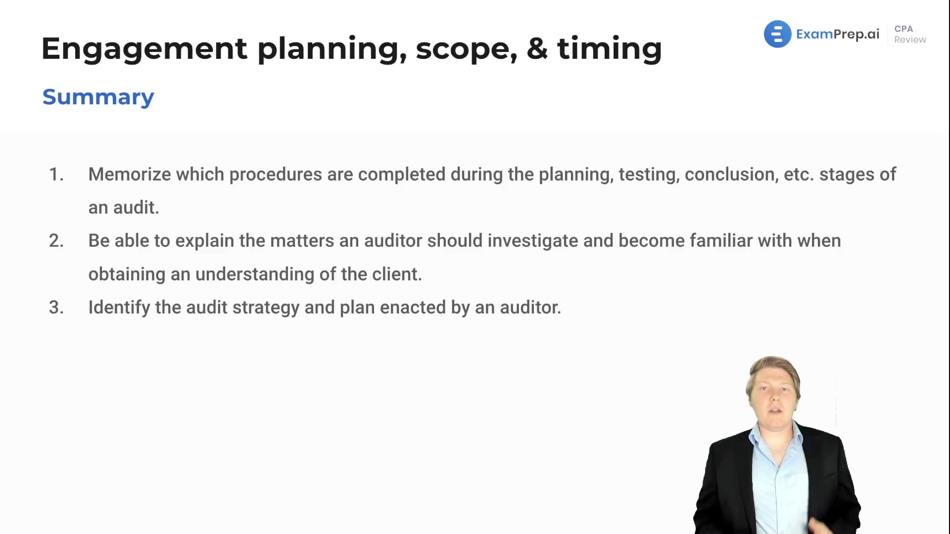 Engagement Planning, Scope, & Timing Summary lesson thumbnail