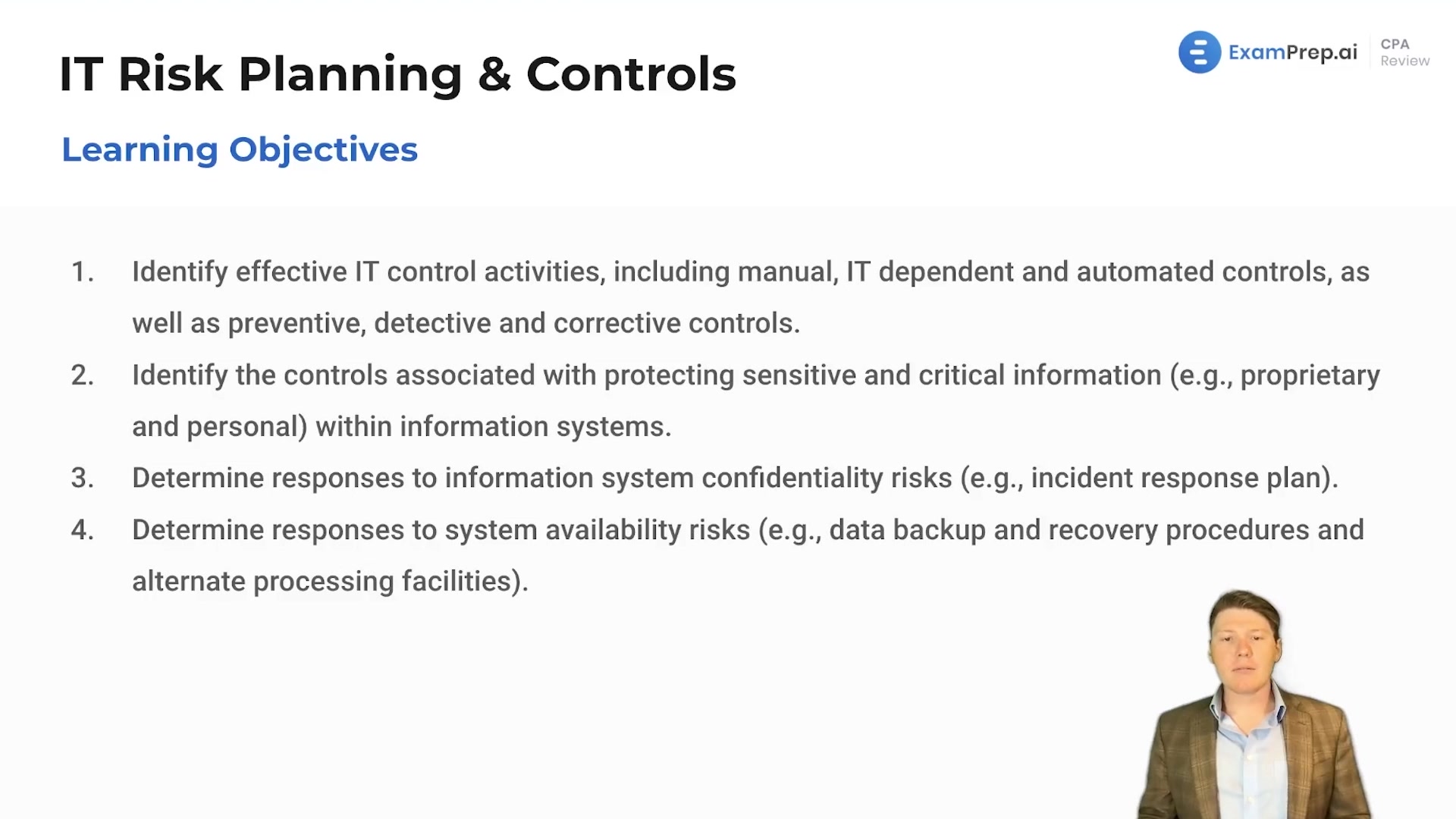 IT Risk Planning & Controls Overview and Objectives lesson thumbnail