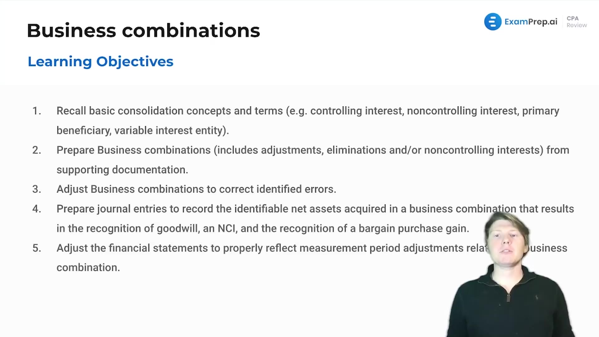 Business Combinations Overview and Objectives lesson thumbnail