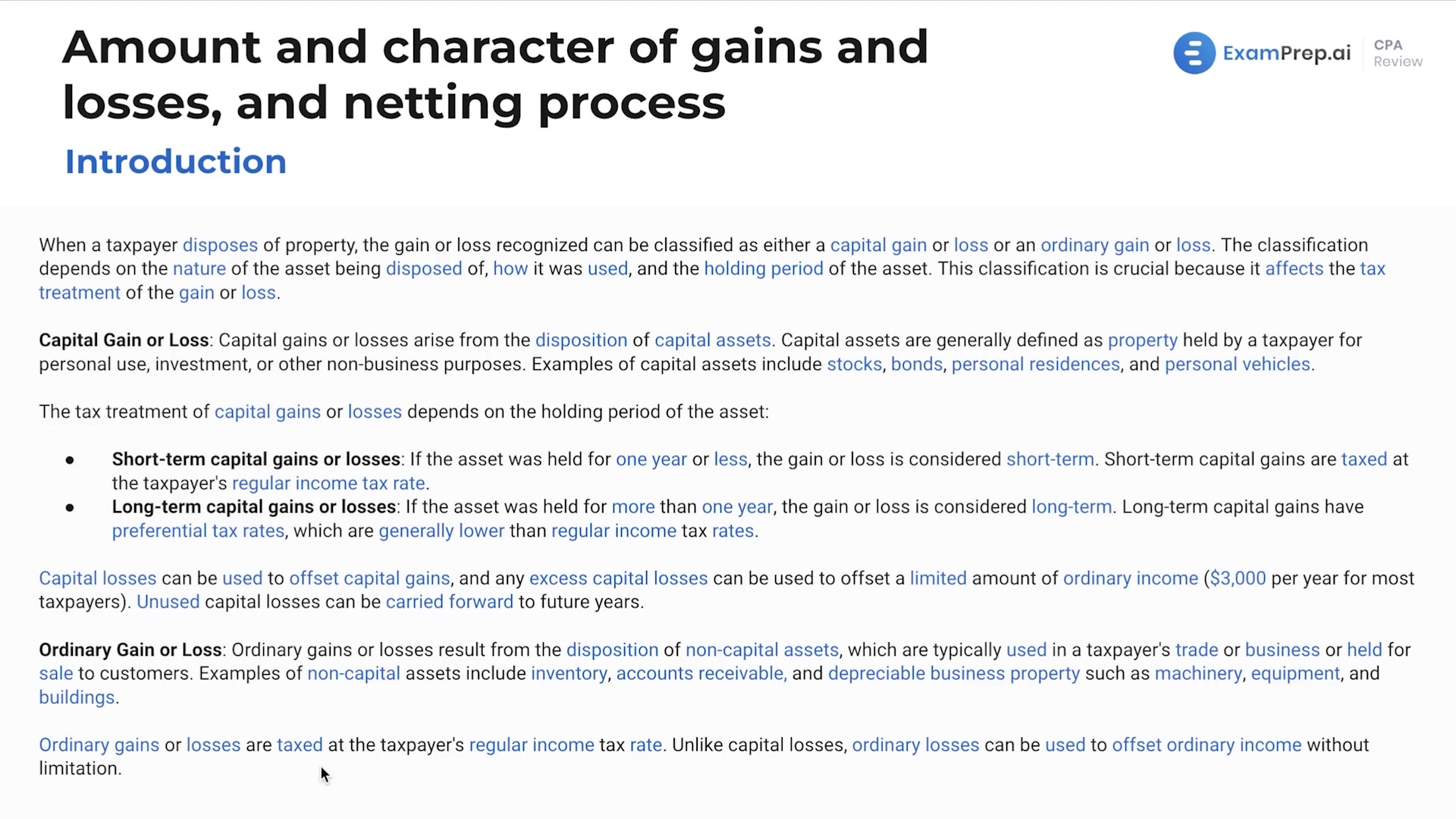 Introduction to Amount and Character of Gains and Losses, and Netting Process lesson thumbnail