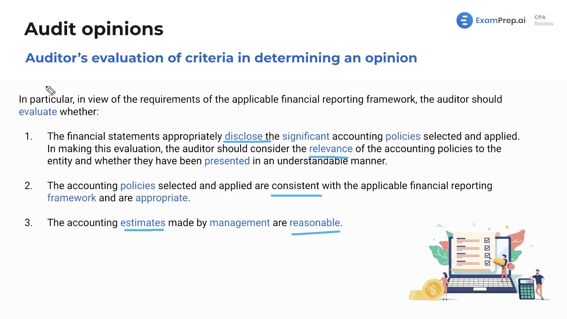 Auditor's Evaluation of Criteria in Determining an Opinion lesson thumbnail
