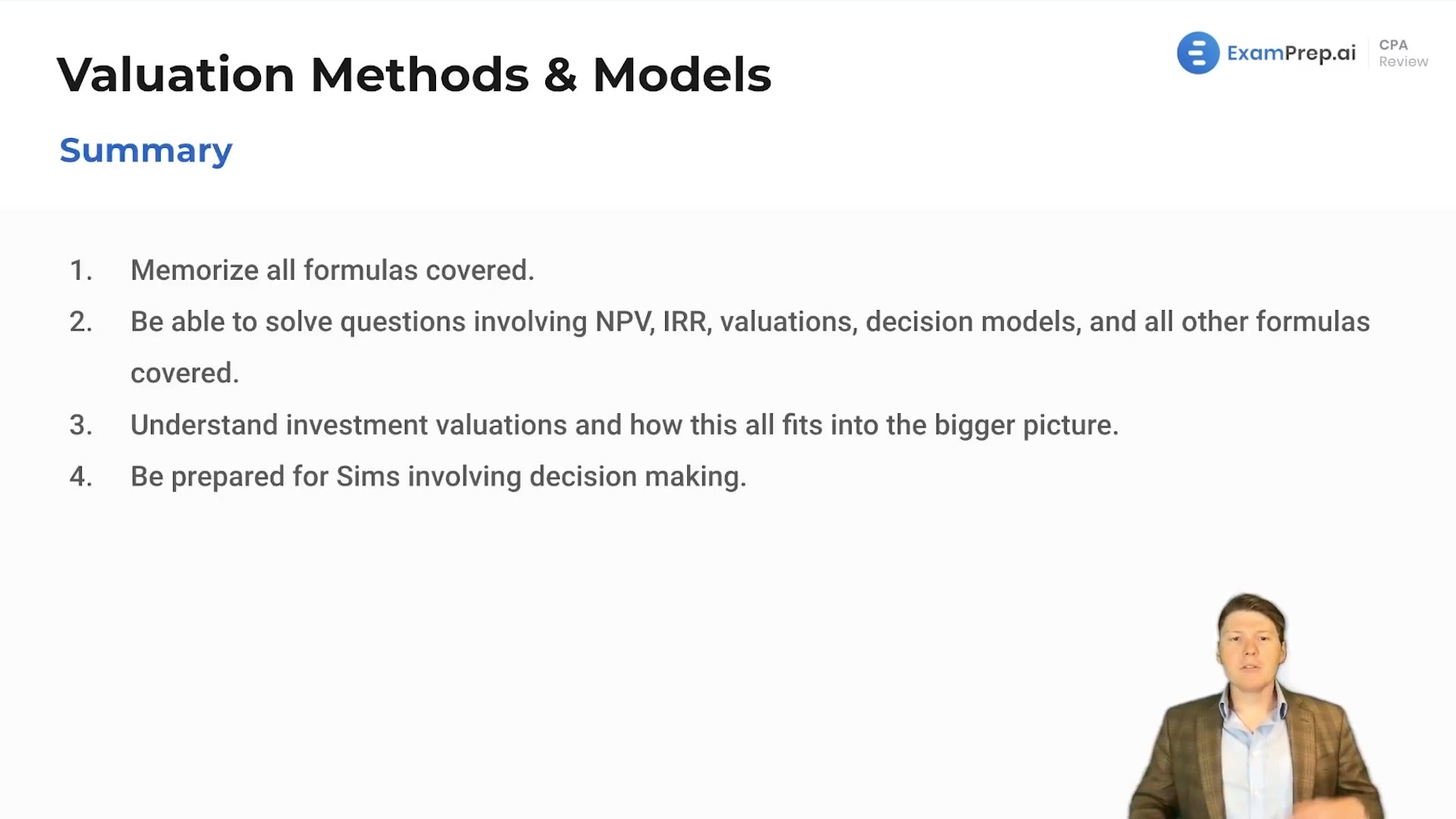 Valuation Methods and Models Summary lesson thumbnail