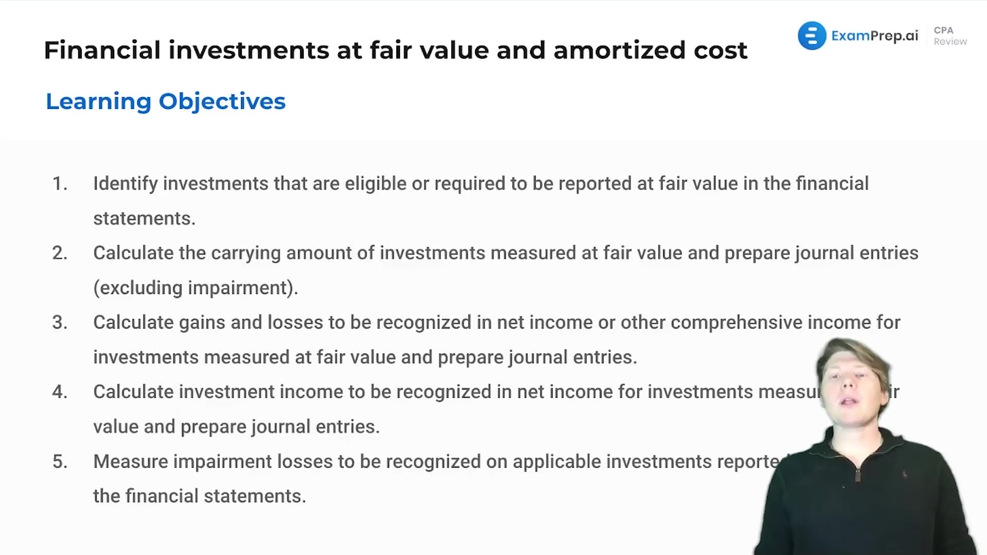 Financial Investments at Fair Value and Amortized Cost Overview and Objectives lesson thumbnail