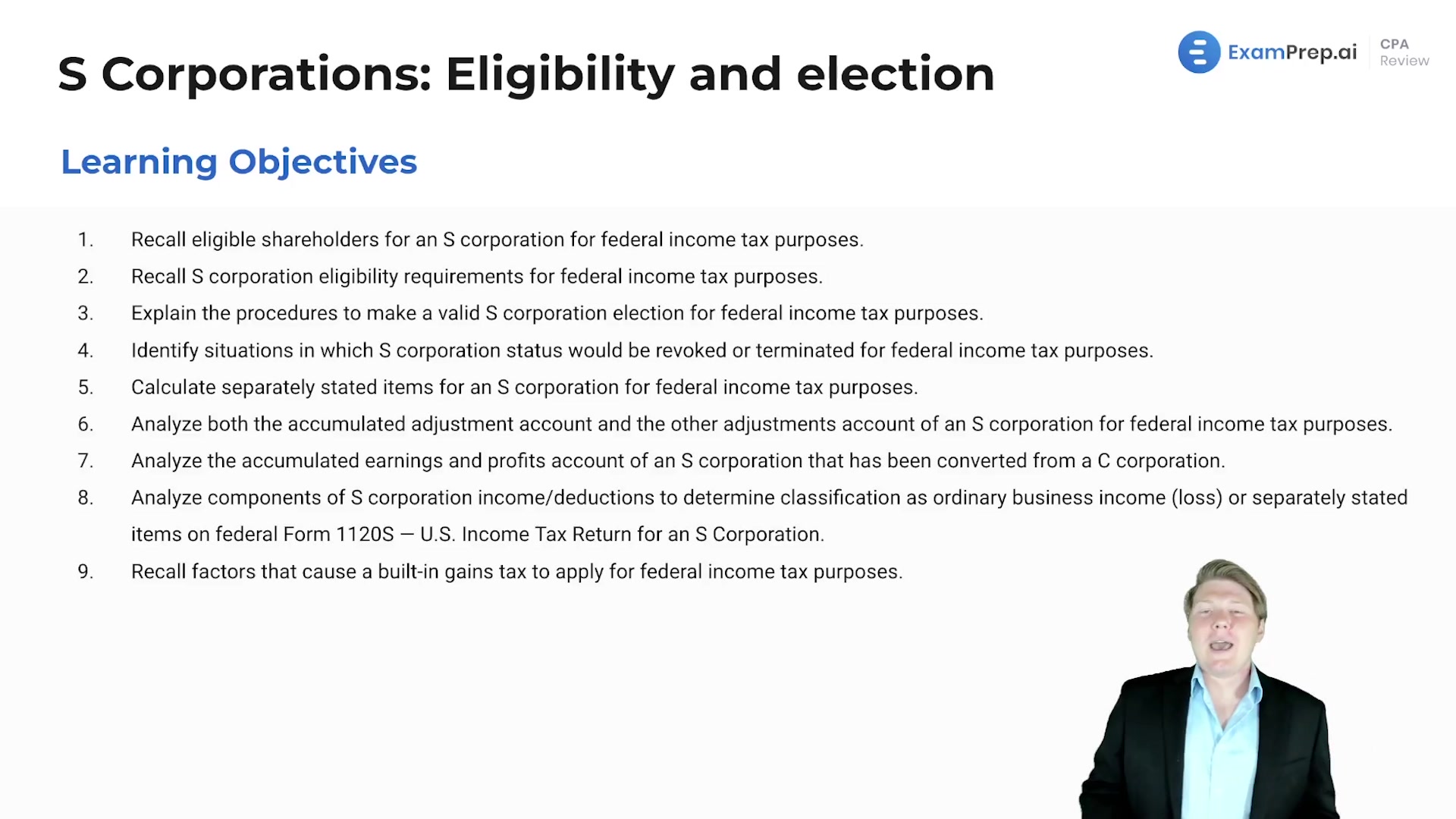 S Corporations: Eligibility and Election Overview lesson thumbnail