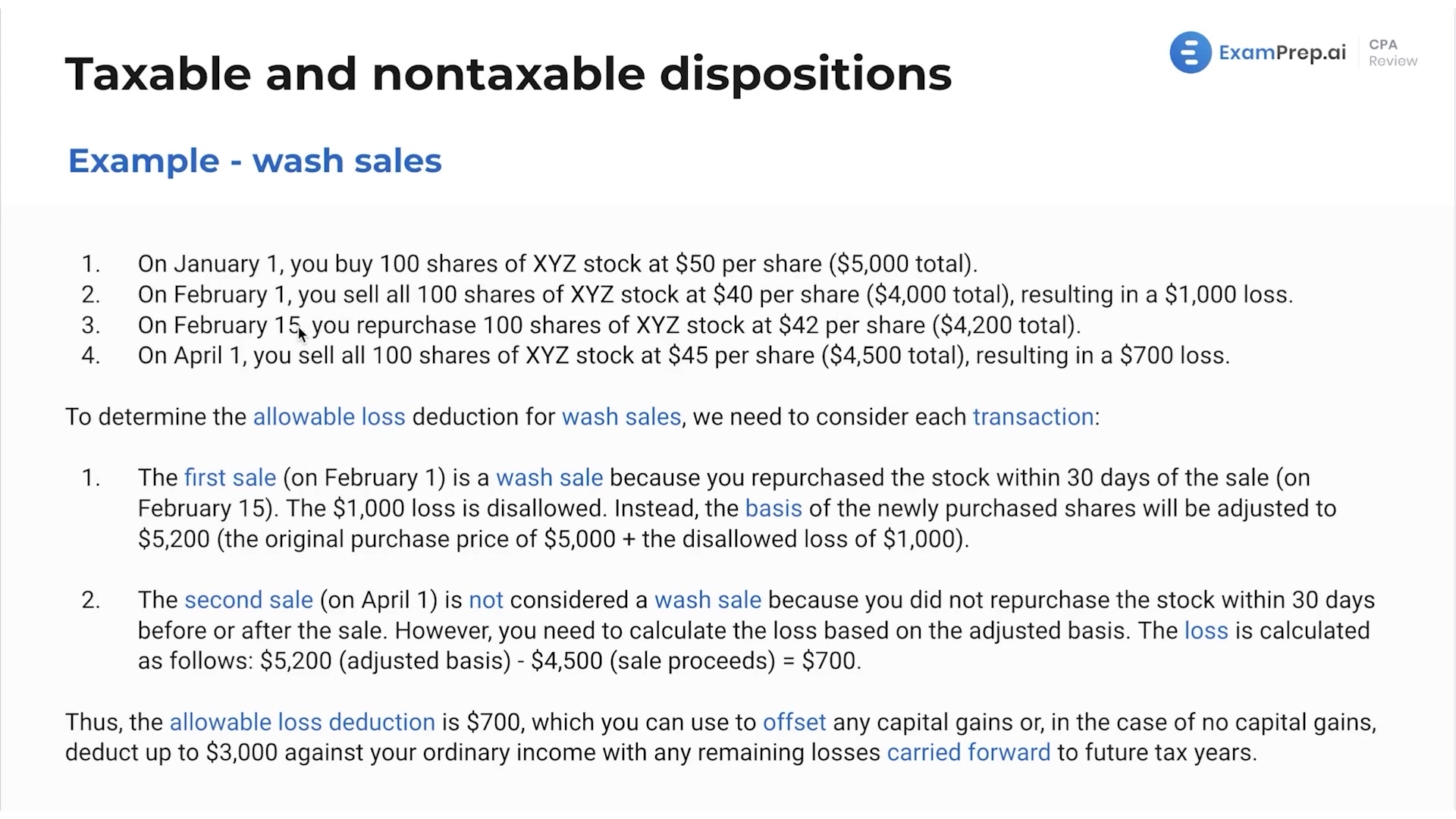 Loss Exclusions for Disposition of Assets lesson thumbnail