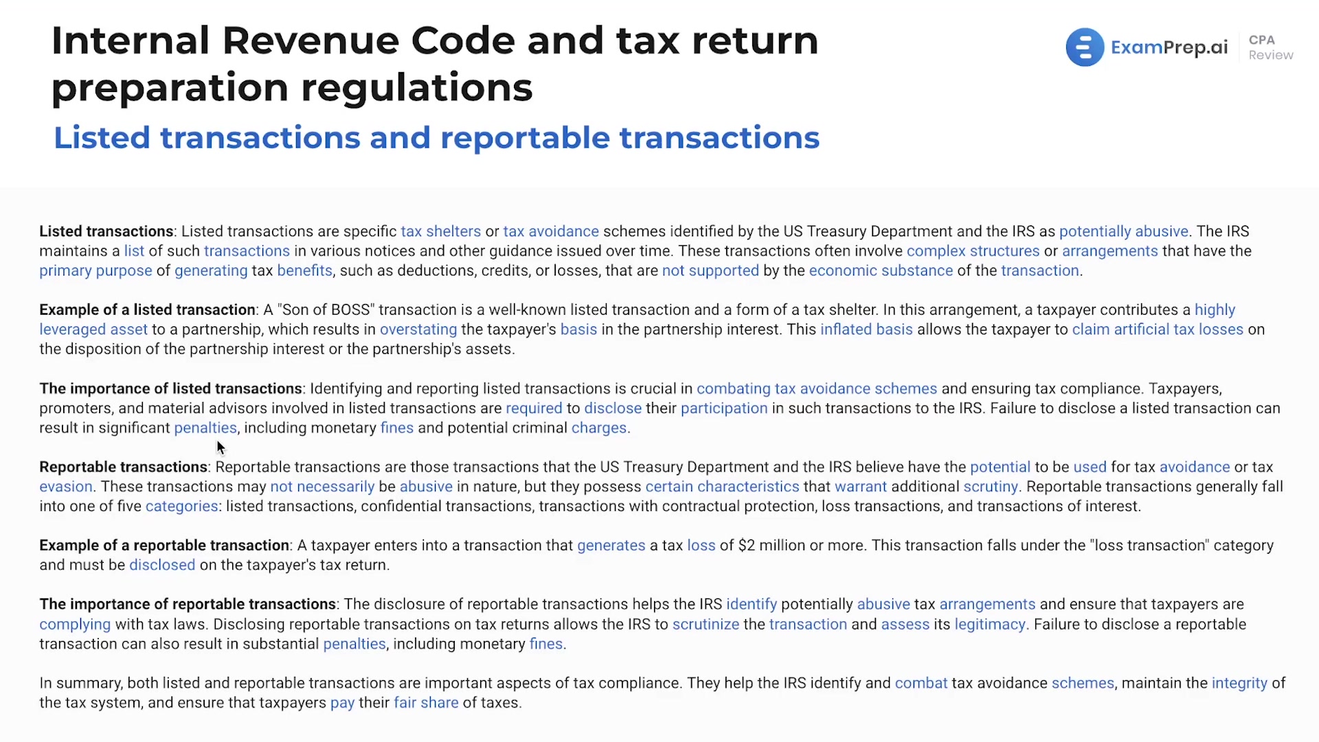 Listed Transactions and Reportable Transactions lesson thumbnail