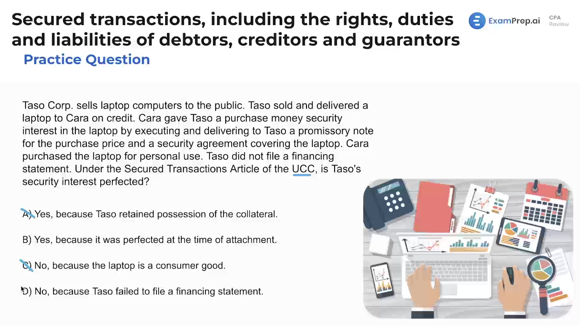 Secured Transactions, Including the Rights, Duties and Liabilities of Debtors, Creditors and Guarantors - Practice Questions lesson thumbnail