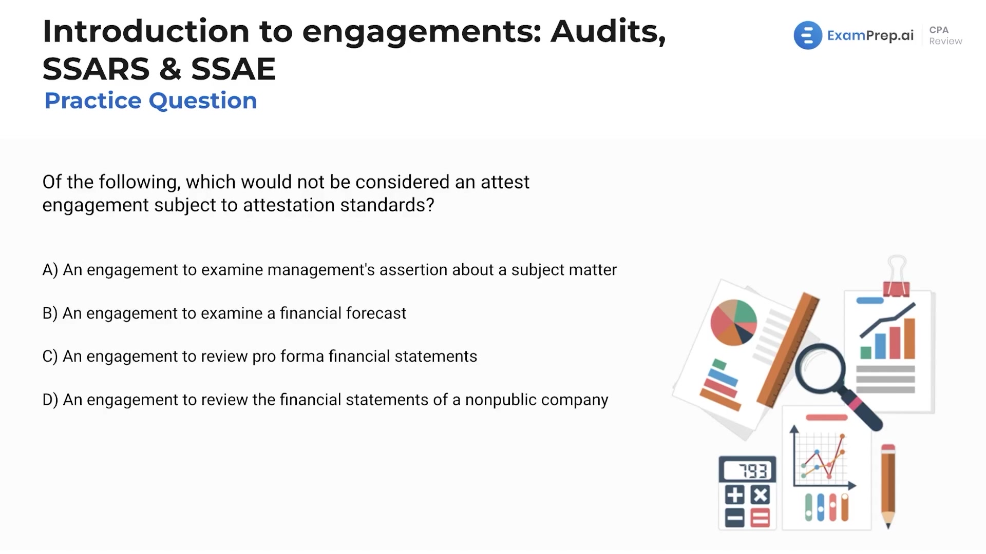 Introduction to Engagements: Audits, SSARS & SSAE Practice Questions lesson thumbnail