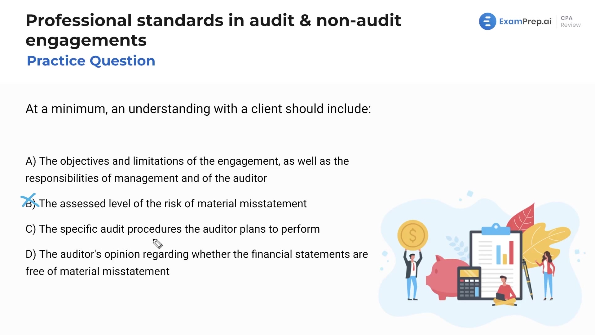 Professional Standards in Audit & Non-audit Engagements Practice Questions lesson thumbnail