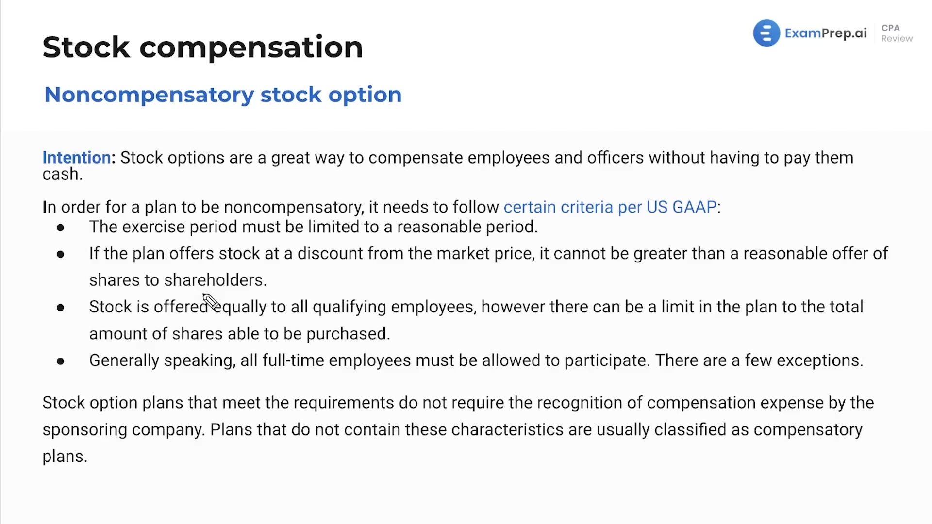 Noncompensatory Stock Options lesson thumbnail