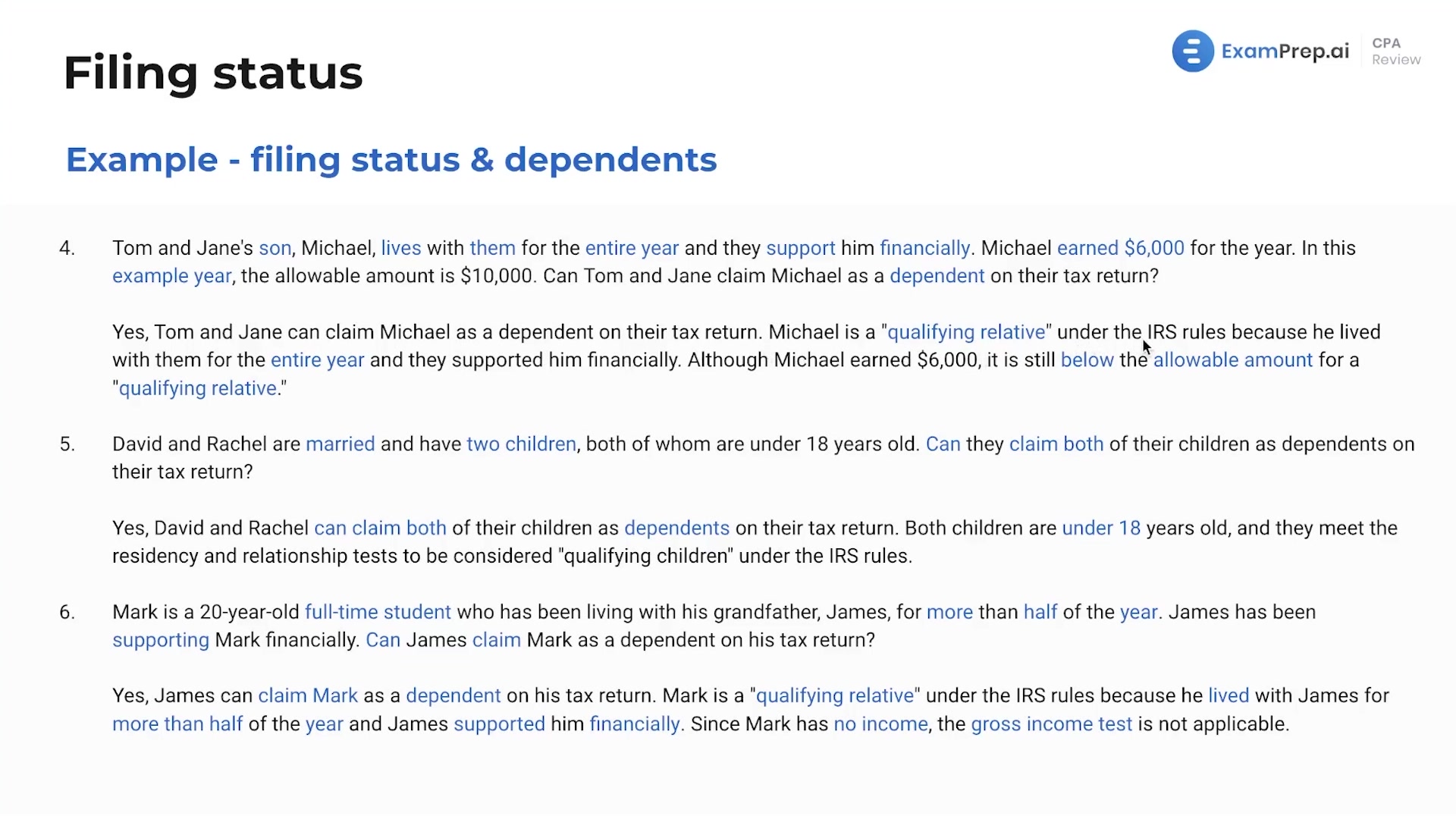 Examples of Filing Status and Dependents lesson thumbnail