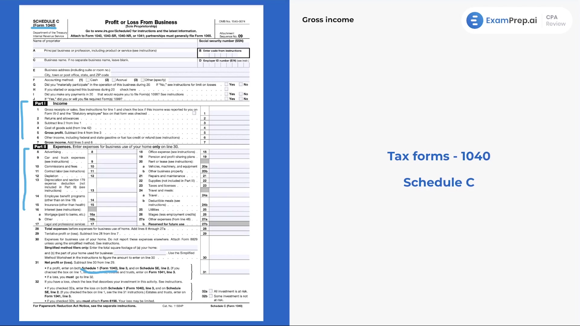 Form 1040 Schedule C thumbnail