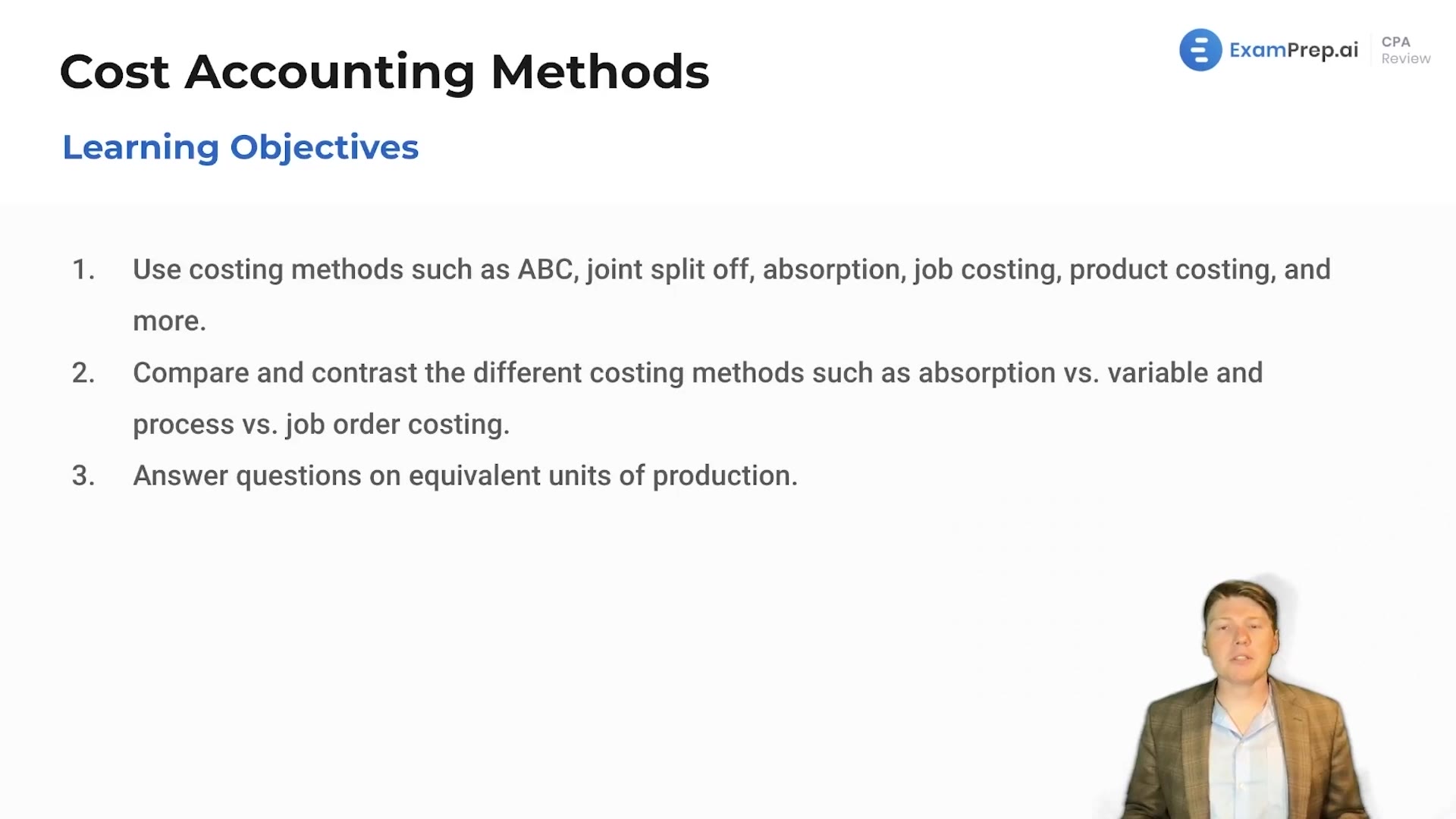 Cost Accounting Methods Overview and Objectives lesson thumbnail