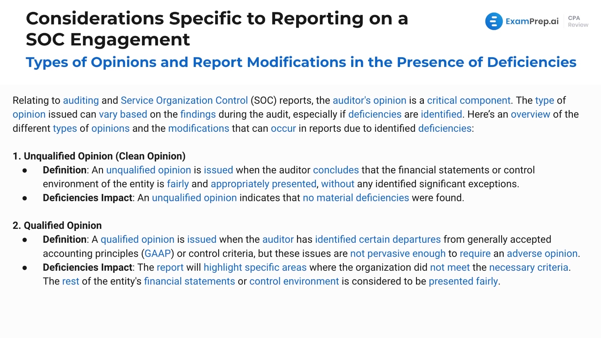 Types of Opinions and Report Modifications in the Presence of Deficiencies lesson thumbnail