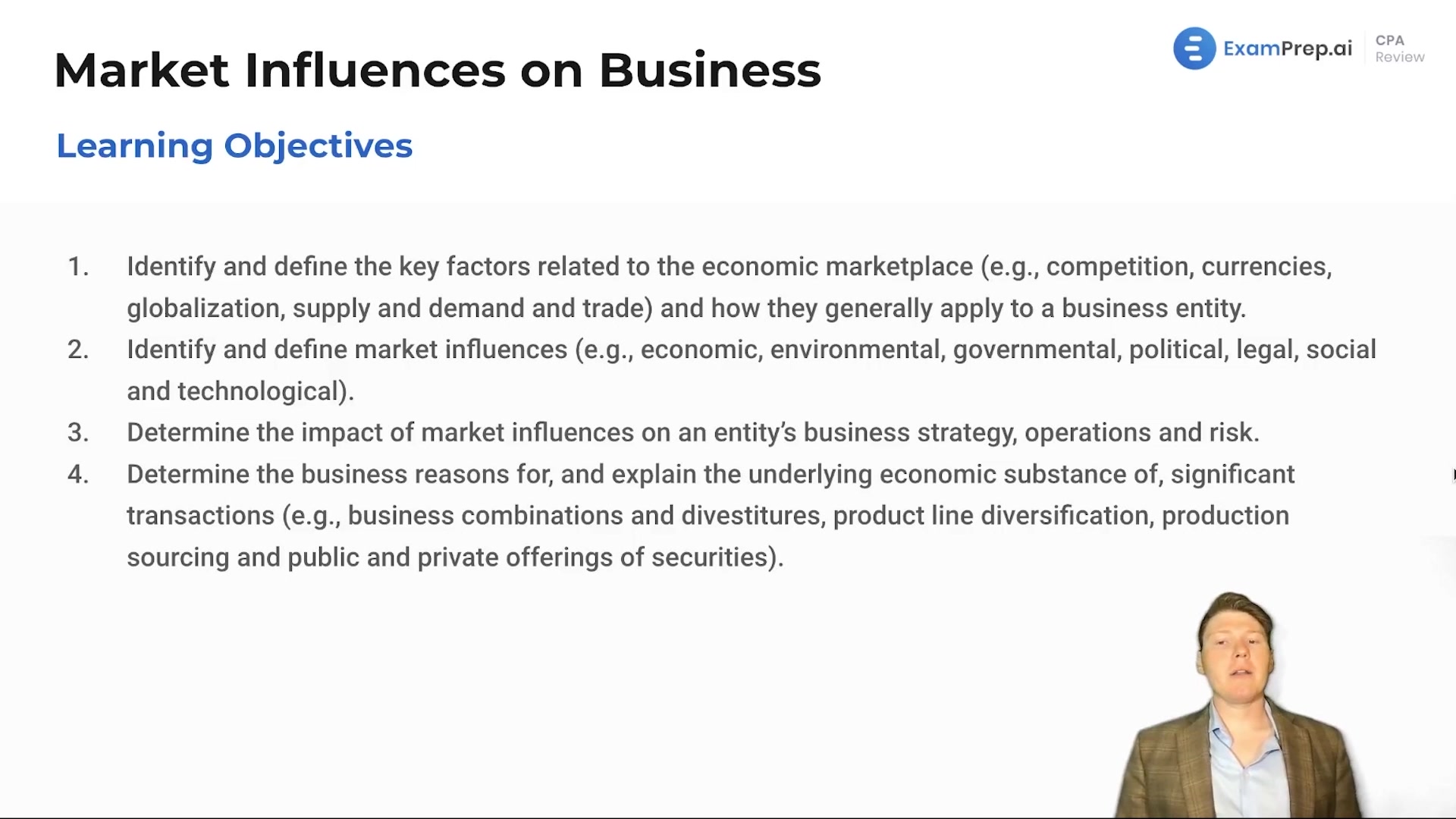 Market Influences on Business Overview and Objectives lesson thumbnail