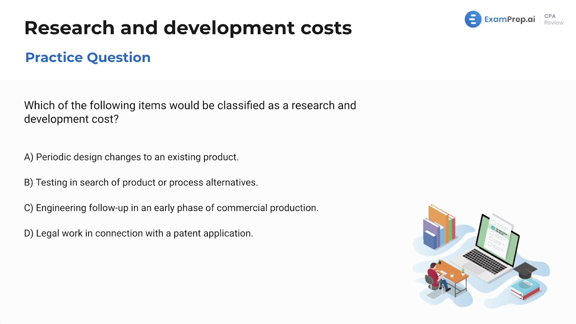 Research and development costs - Practice Questions lesson thumbnail