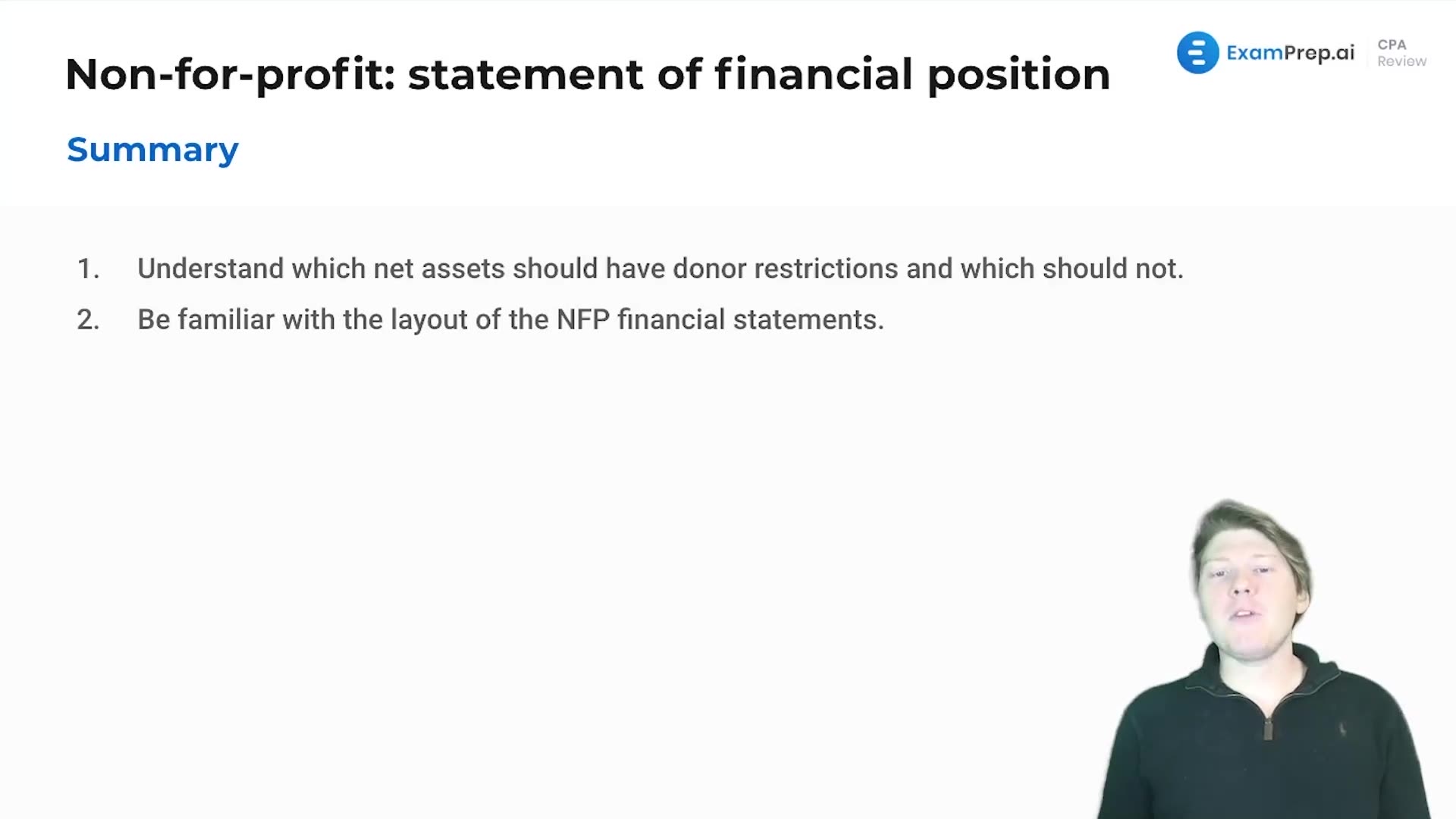 Non-For-Profit: Statement of Financial Position Summary lesson thumbnail