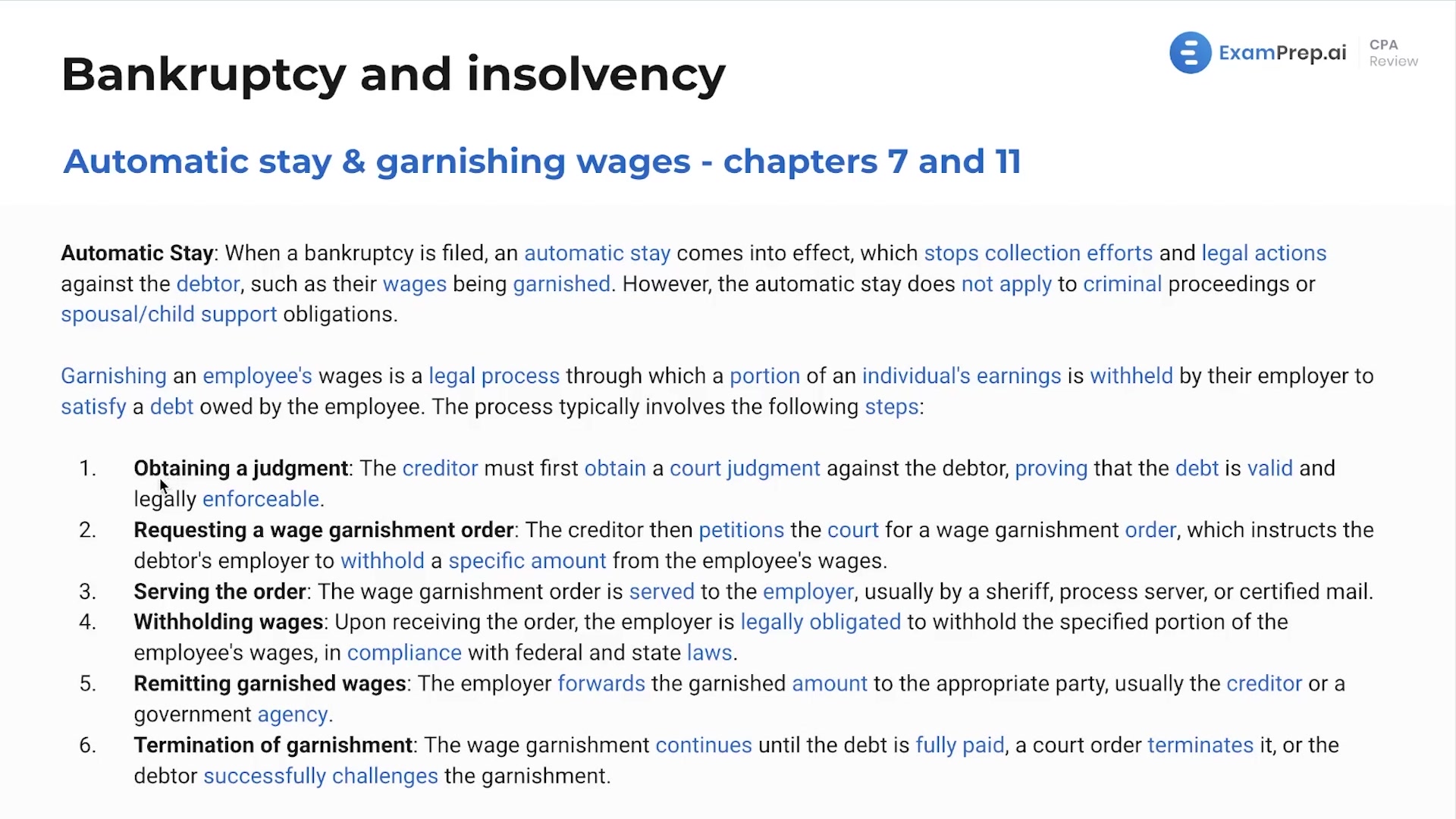 Automatic Stay and Garnishing Wages lesson thumbnail