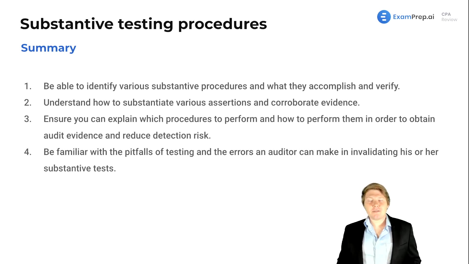 Substantive Testing Procedures Summary lesson thumbnail